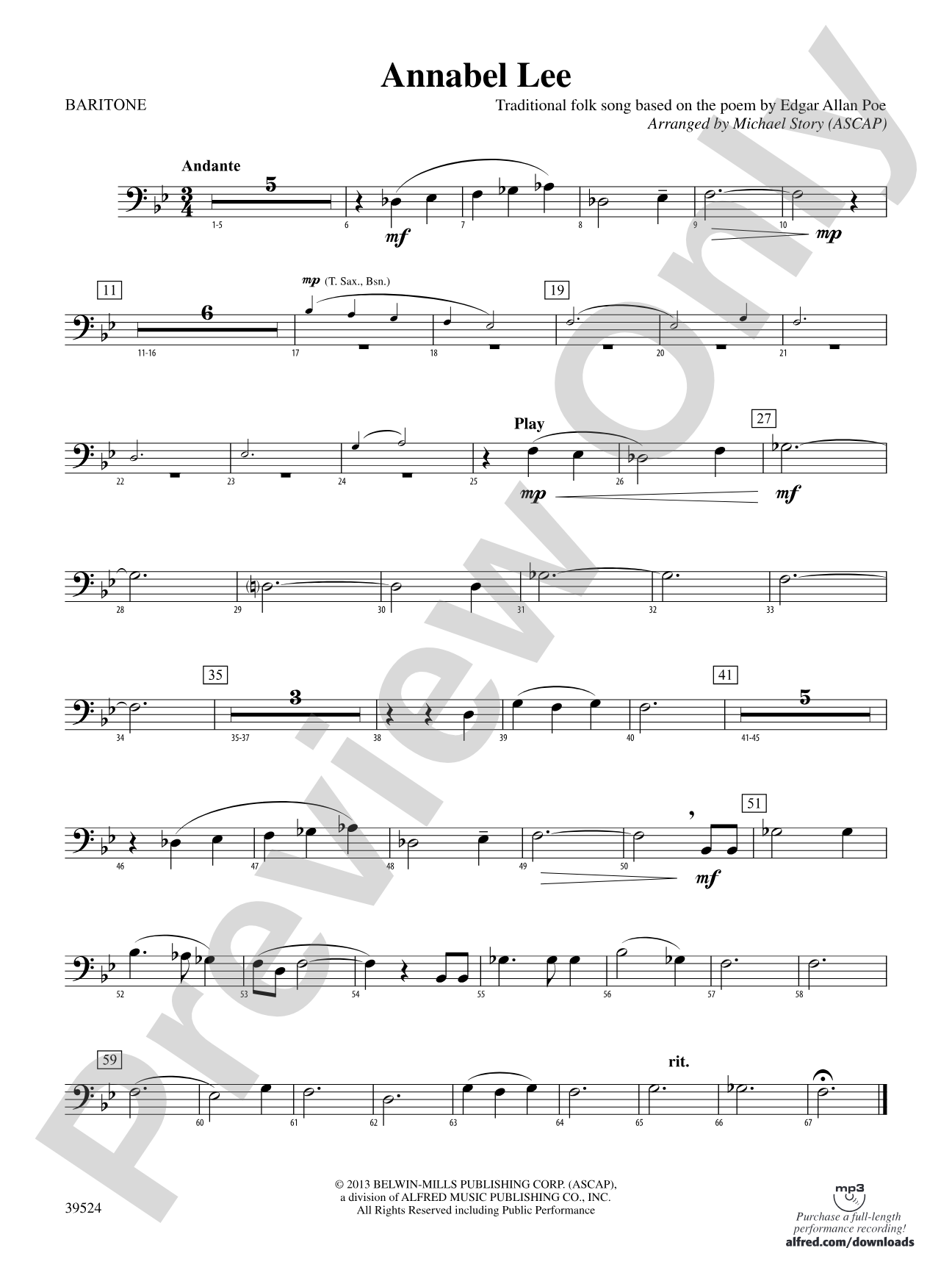 Annabel Lee: Baritone B.C.