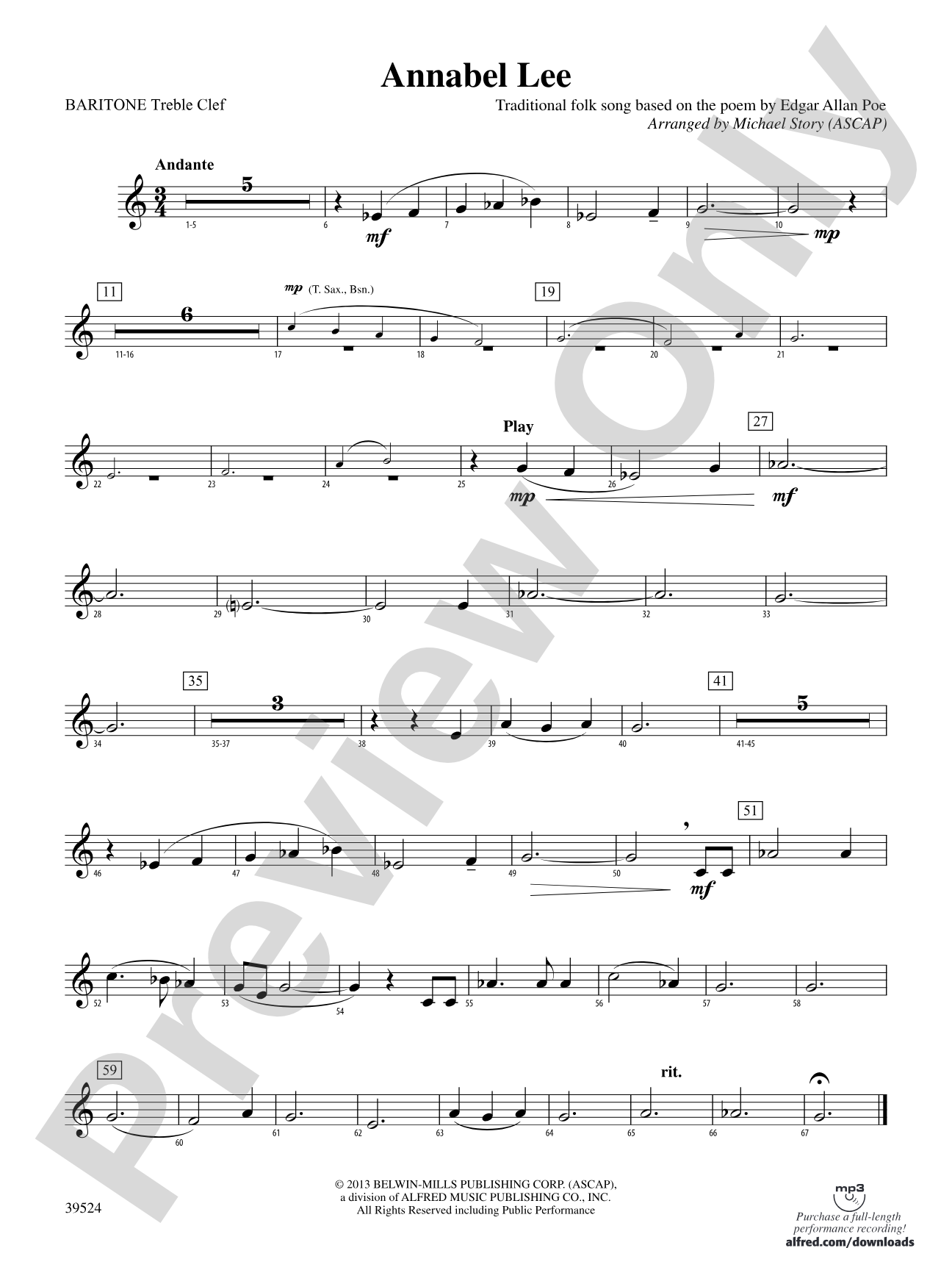Annabel Lee: Baritone T.C.