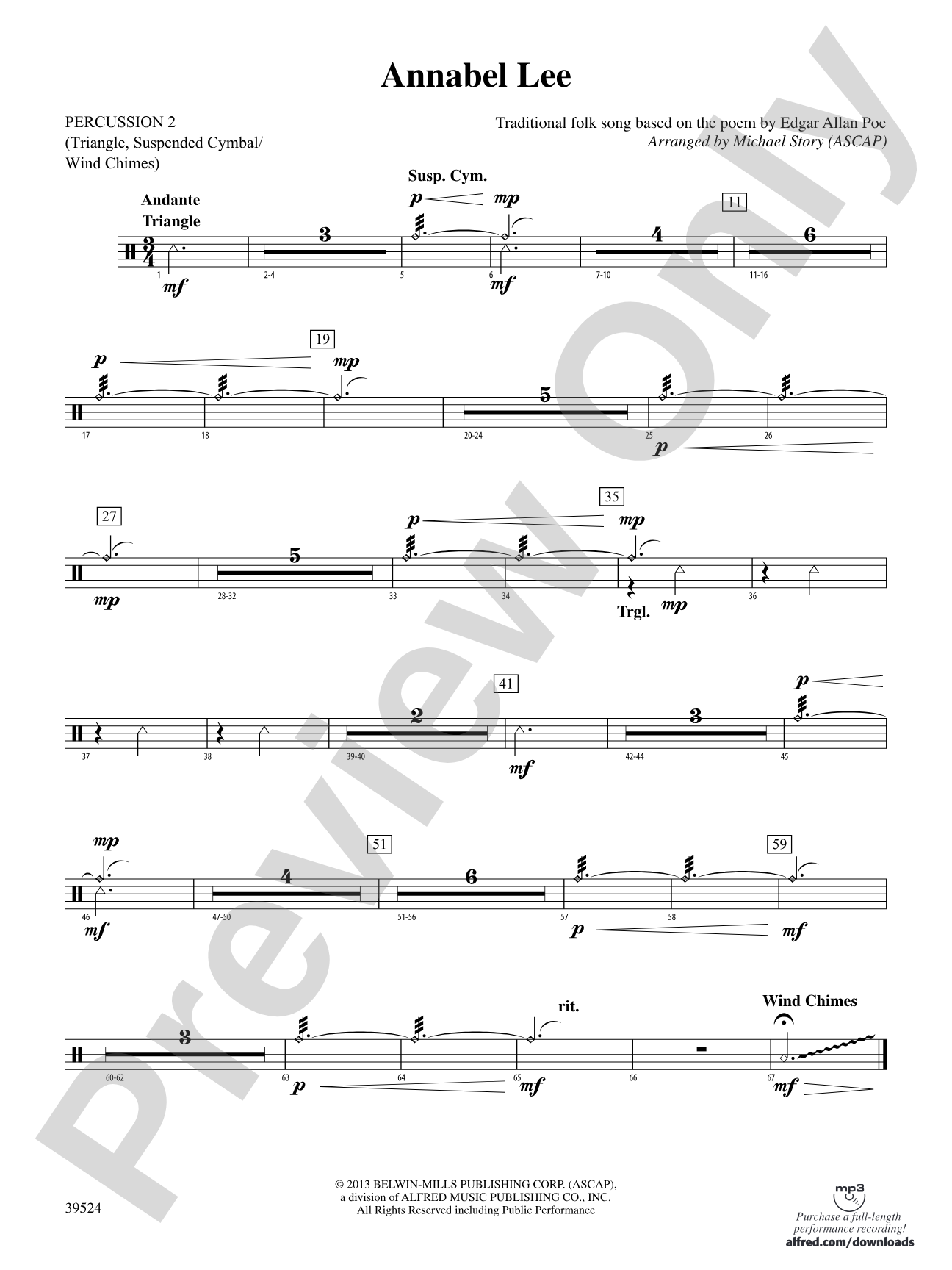 Annabel Lee: 2nd Percussion