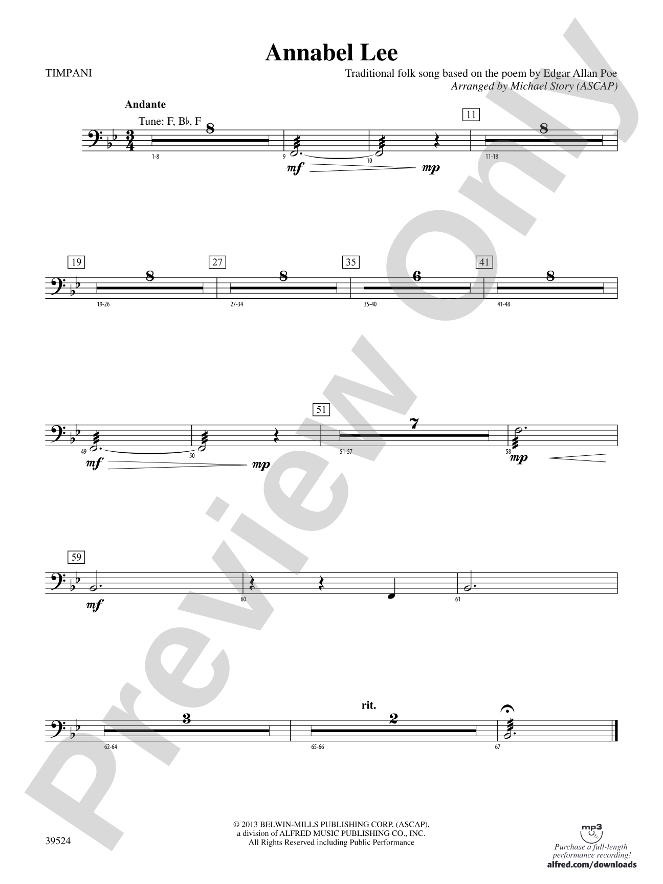 Annabel Lee: Timpani