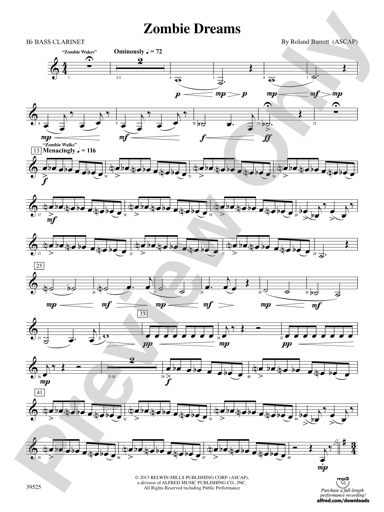 Zombie Dreams: B-flat Bass Clarinet