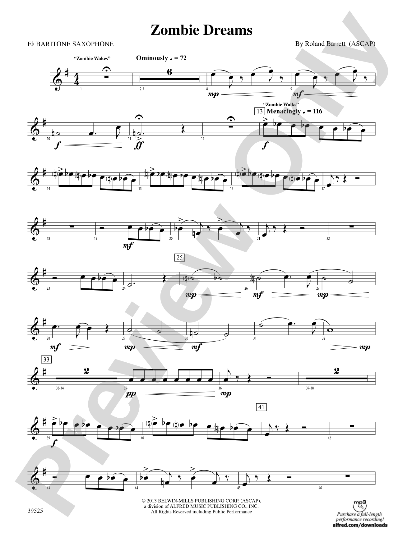 Zombie Dreams: E-flat Baritone Saxophone