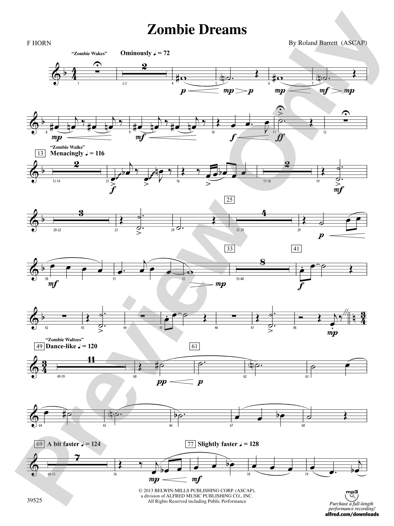 Zombie Dreams: 1st F Horn