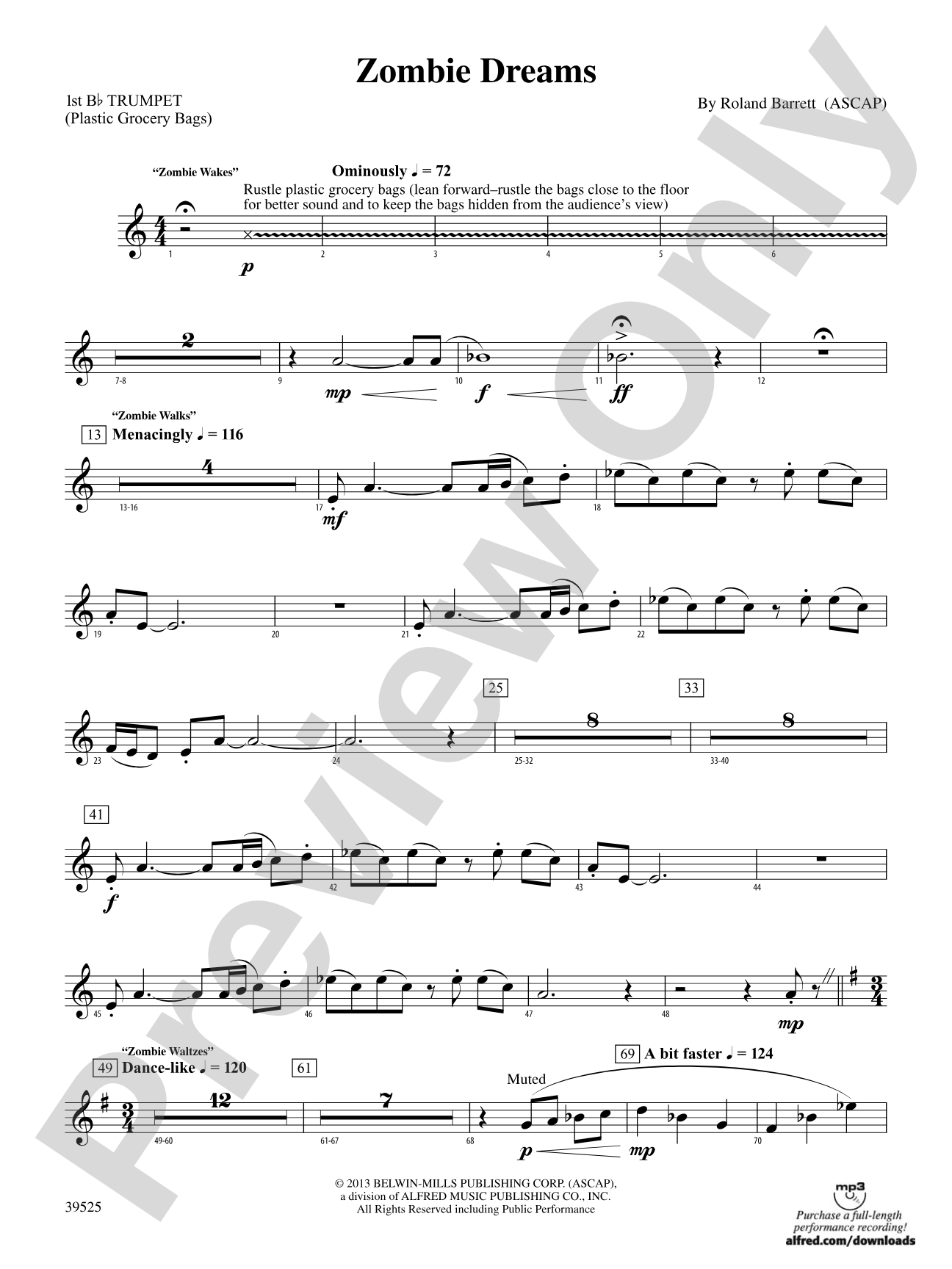 Zombie Dreams: 1st B-flat Trumpet
