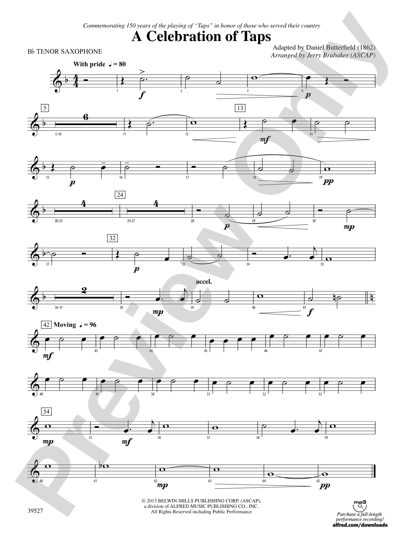 A Celebration of Taps: B-flat Tenor Saxophone