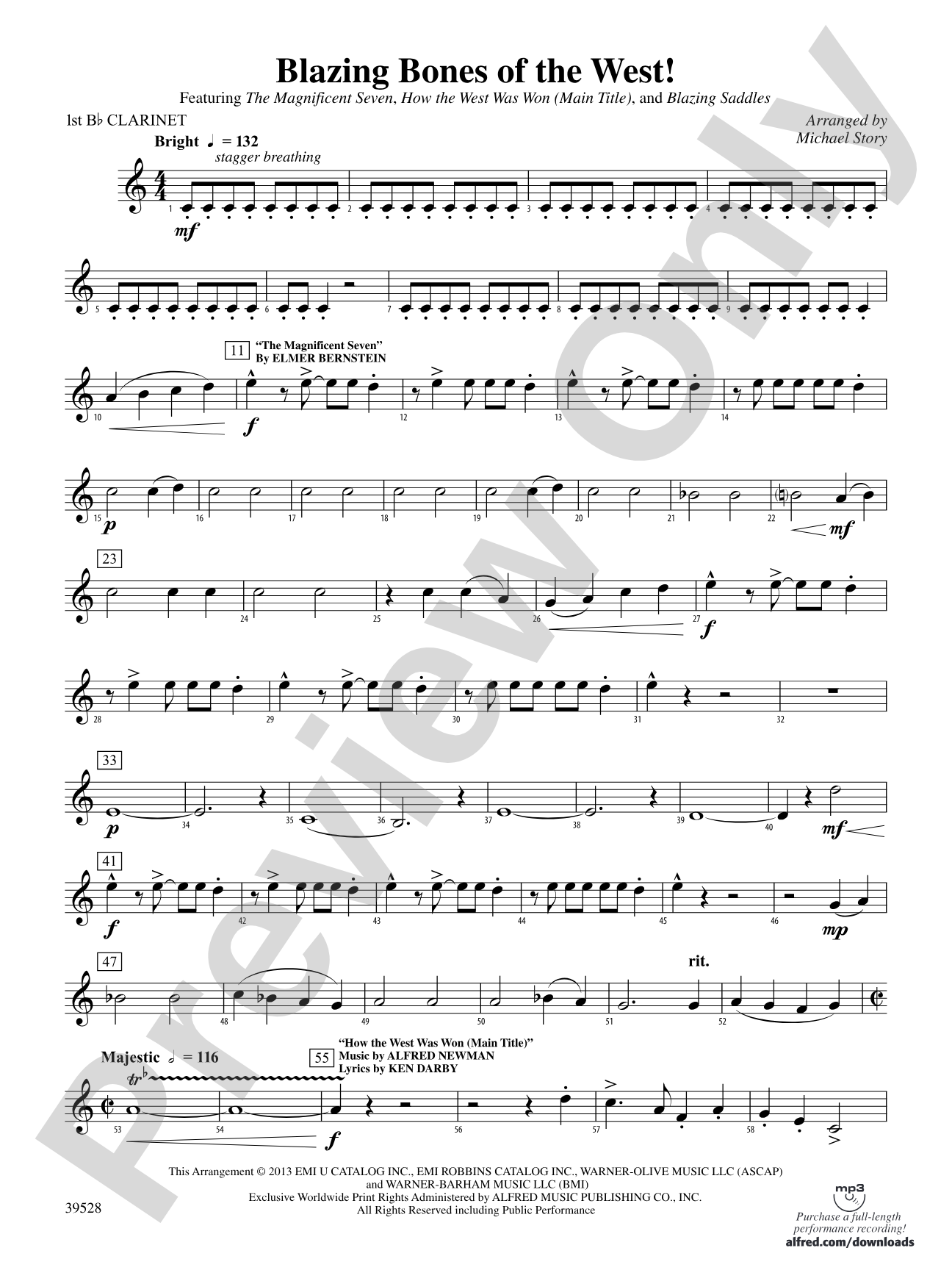 Blazing Bones of the West!: 1st B-flat Clarinet