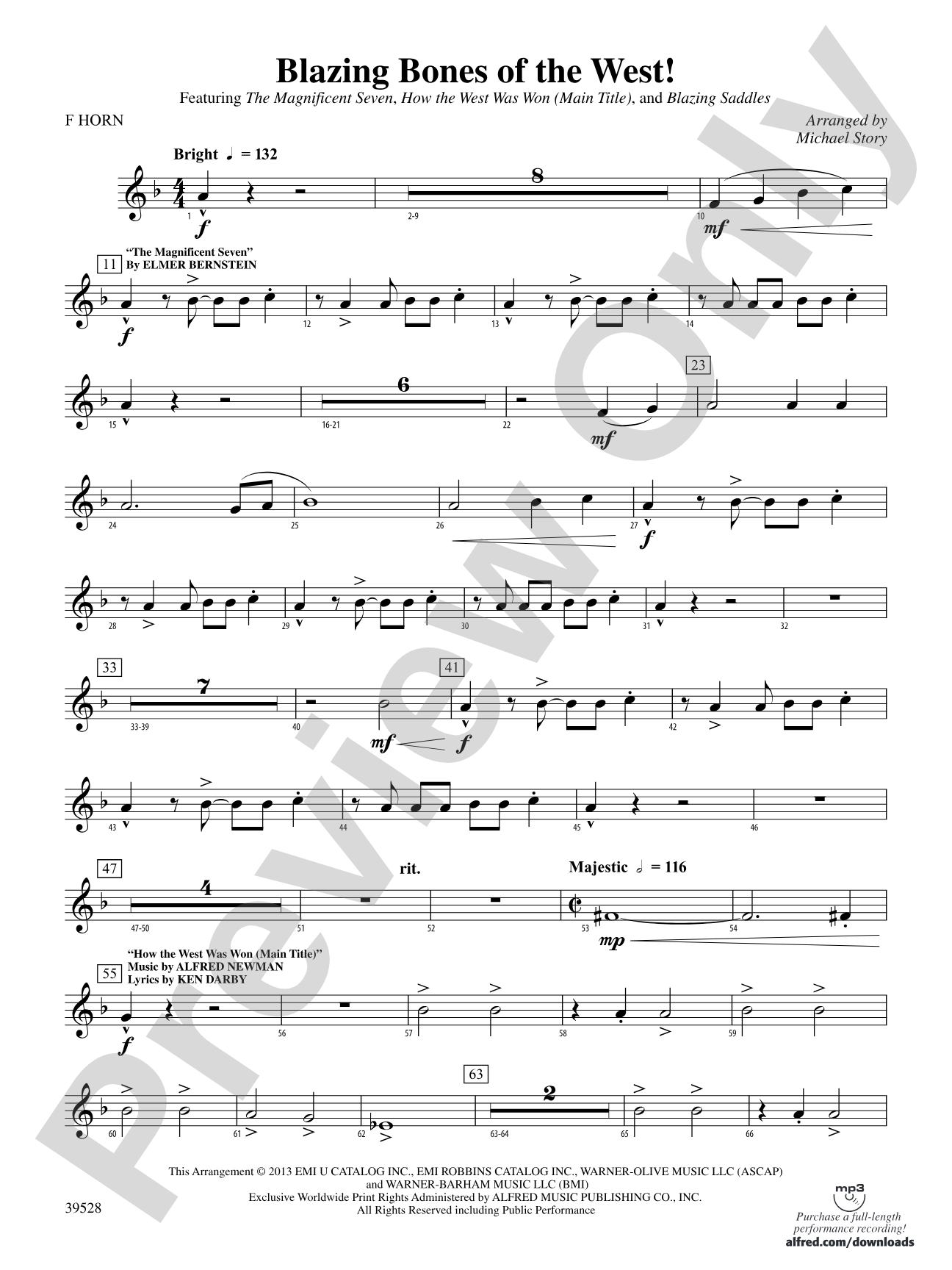 Blazing Bones of the West!: 1st F Horn