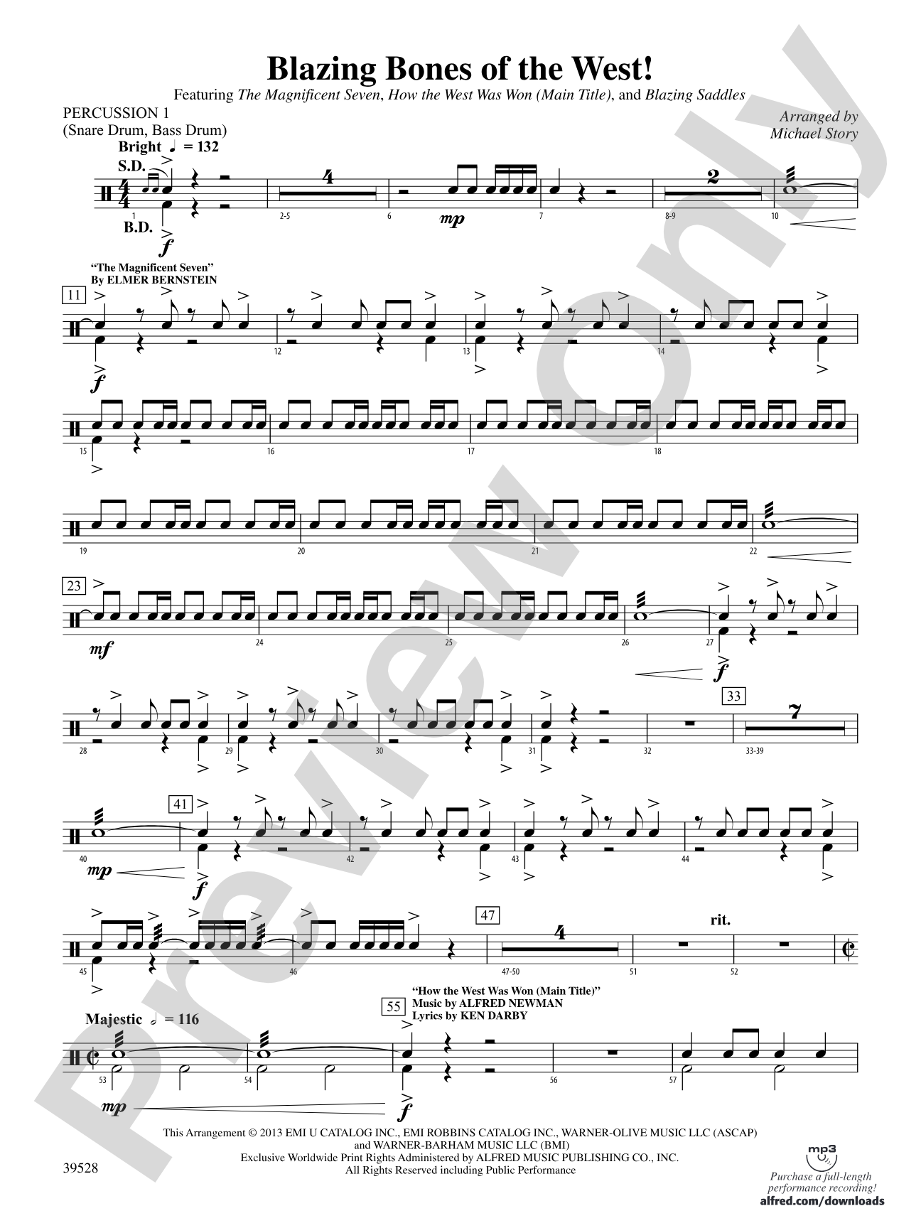 Blazing Bones of the West!: 1st Percussion