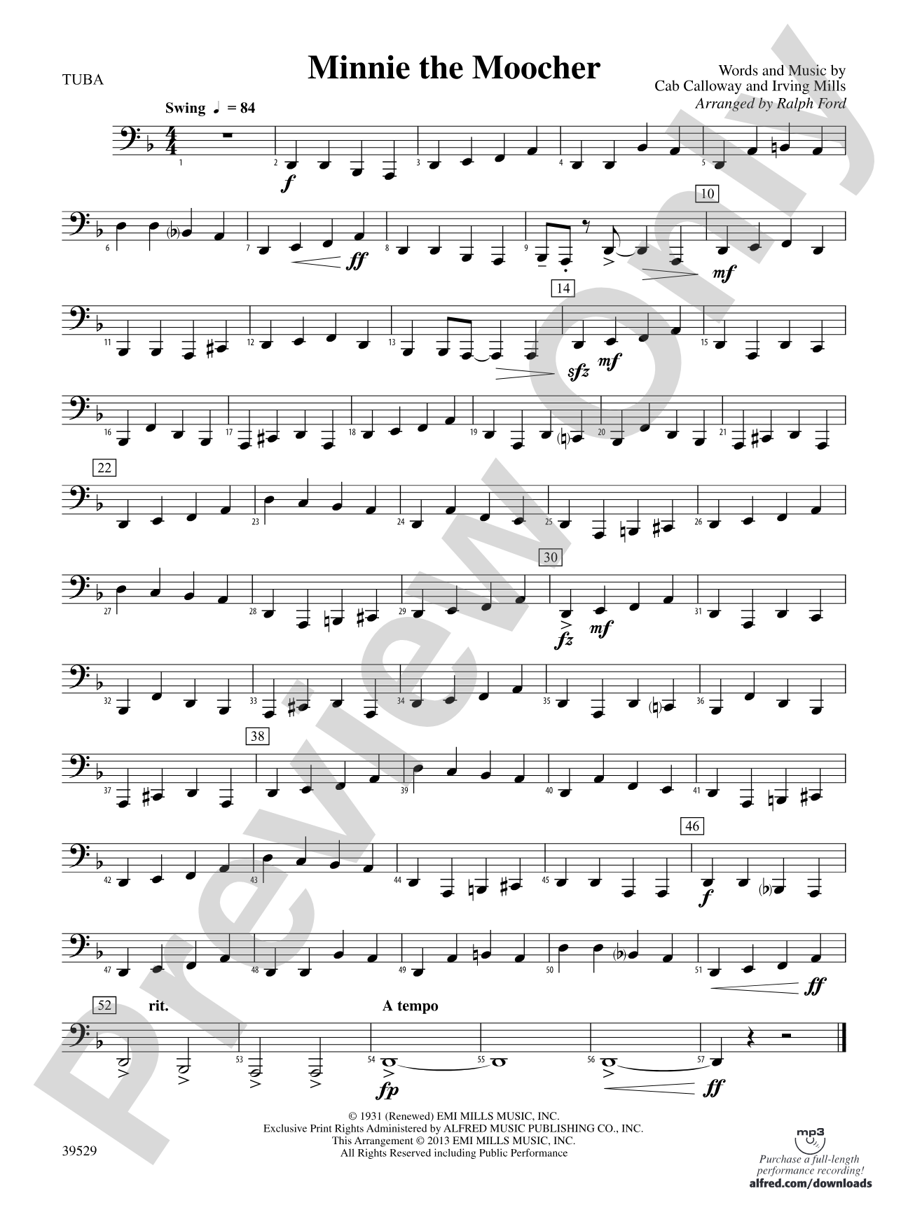 Minnie the Moocher: Tuba