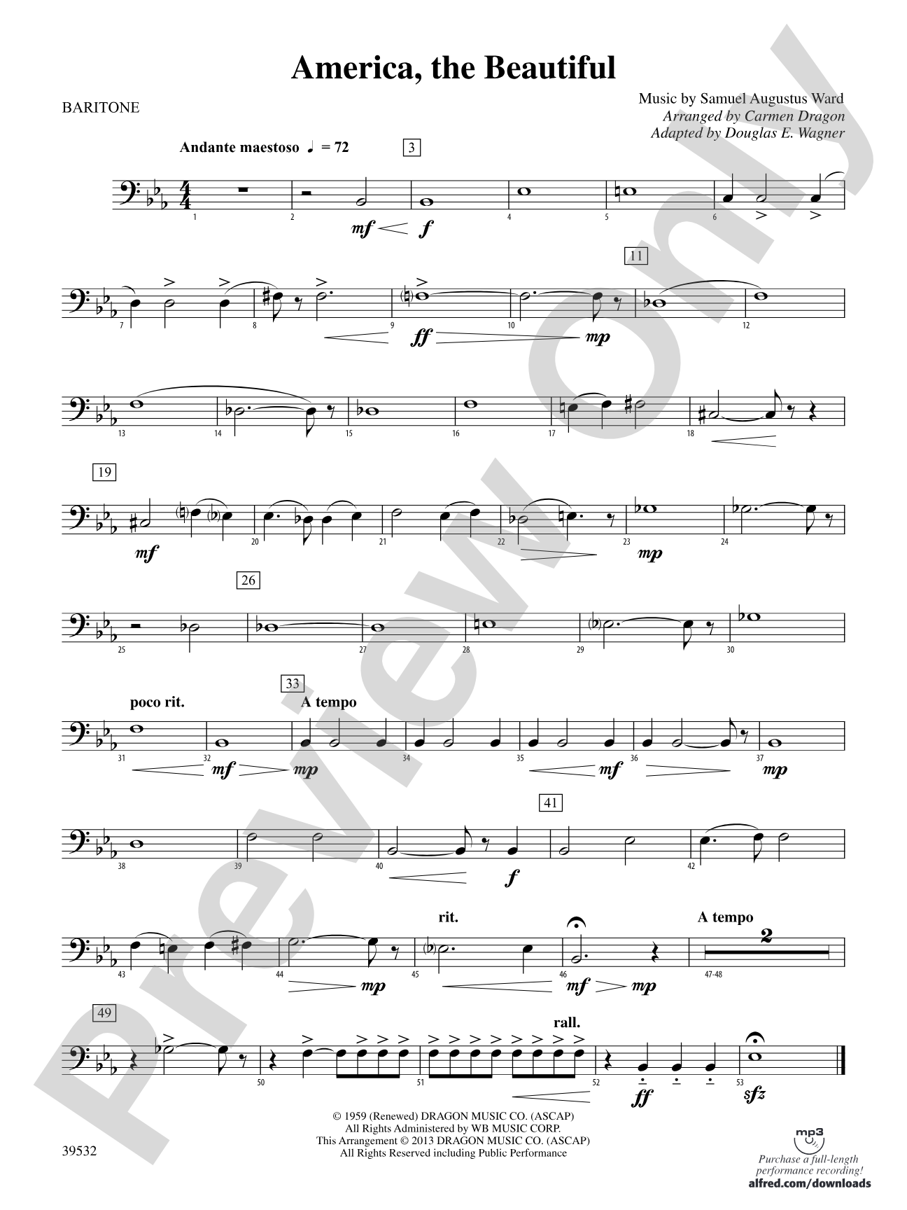 America, the Beautiful: Baritone B.C.