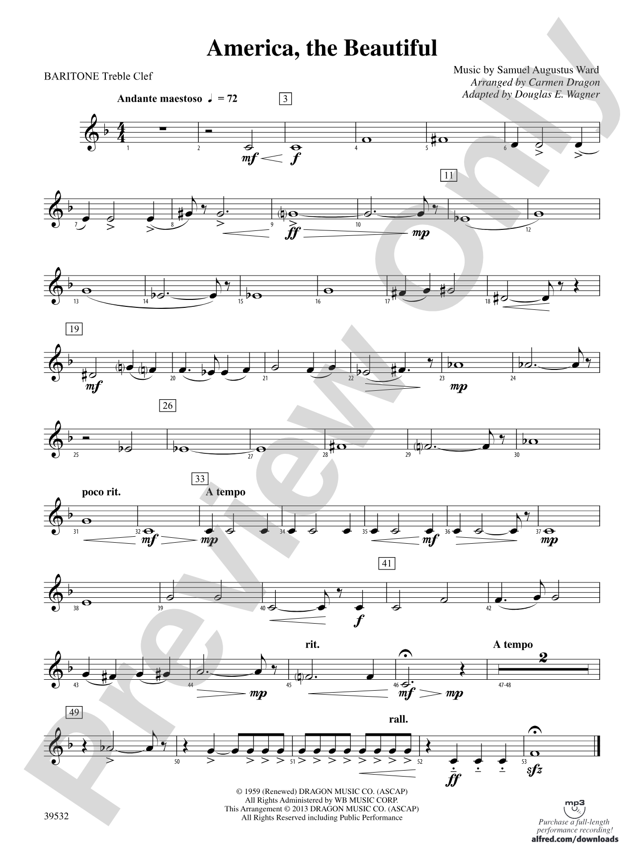 America, the Beautiful: Baritone T.C.