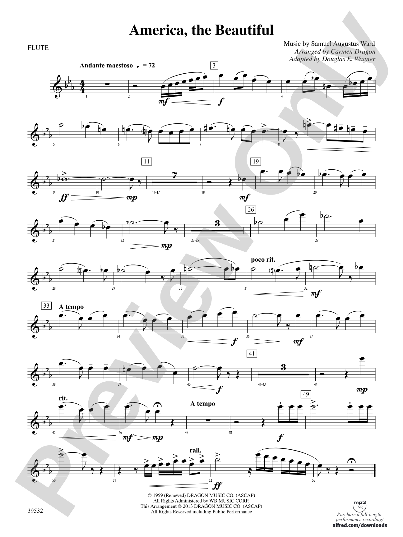 America, the Beautiful: Flute