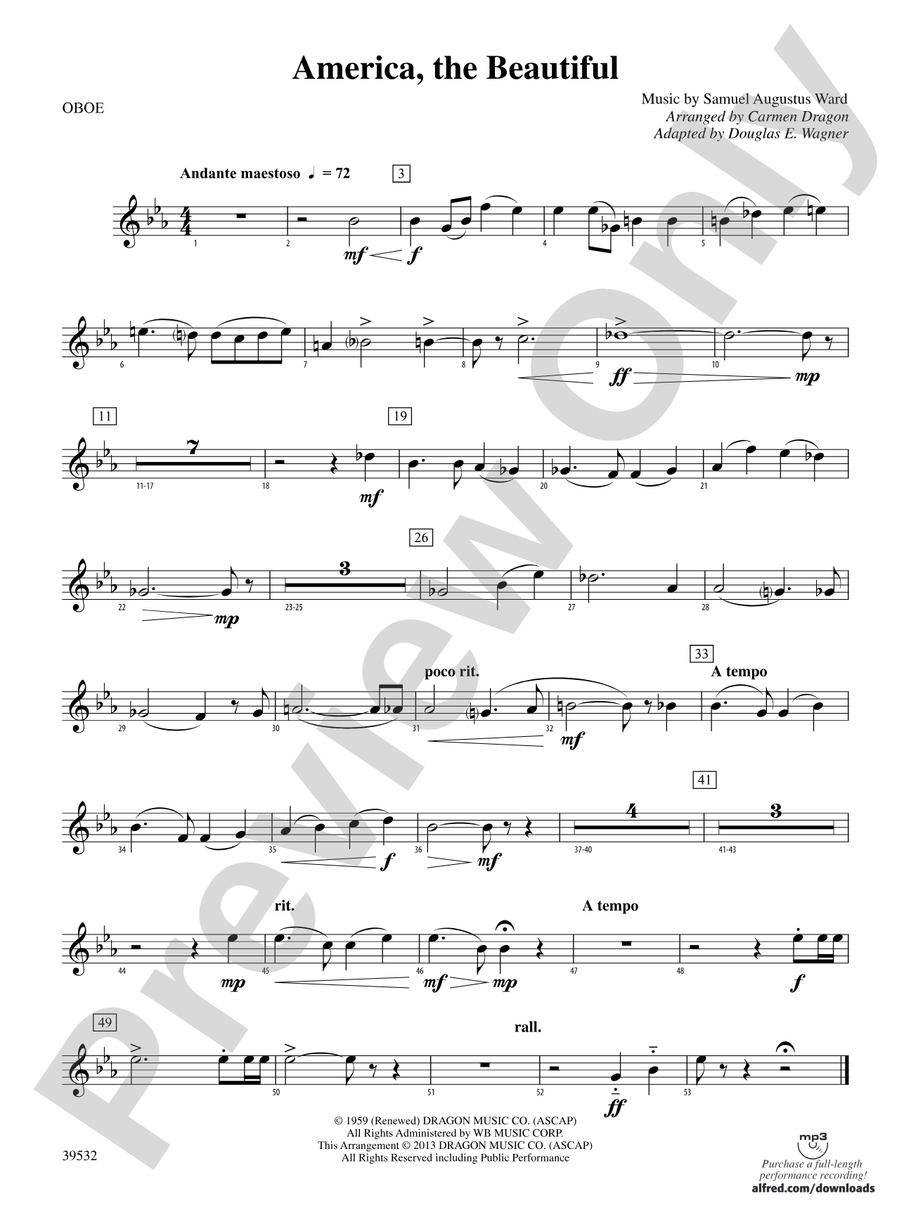 America, the Beautiful: Oboe