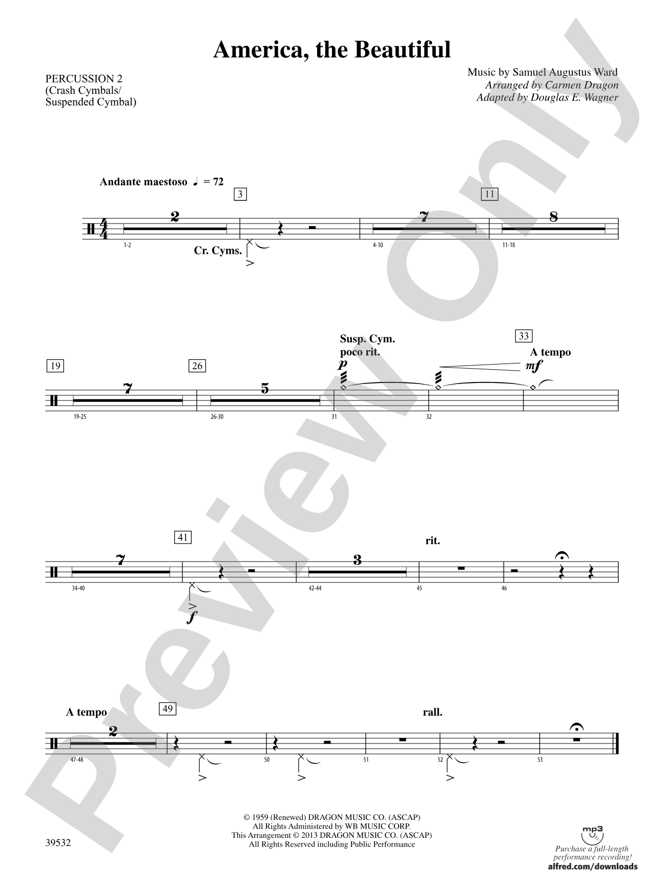 America, the Beautiful: 2nd Percussion