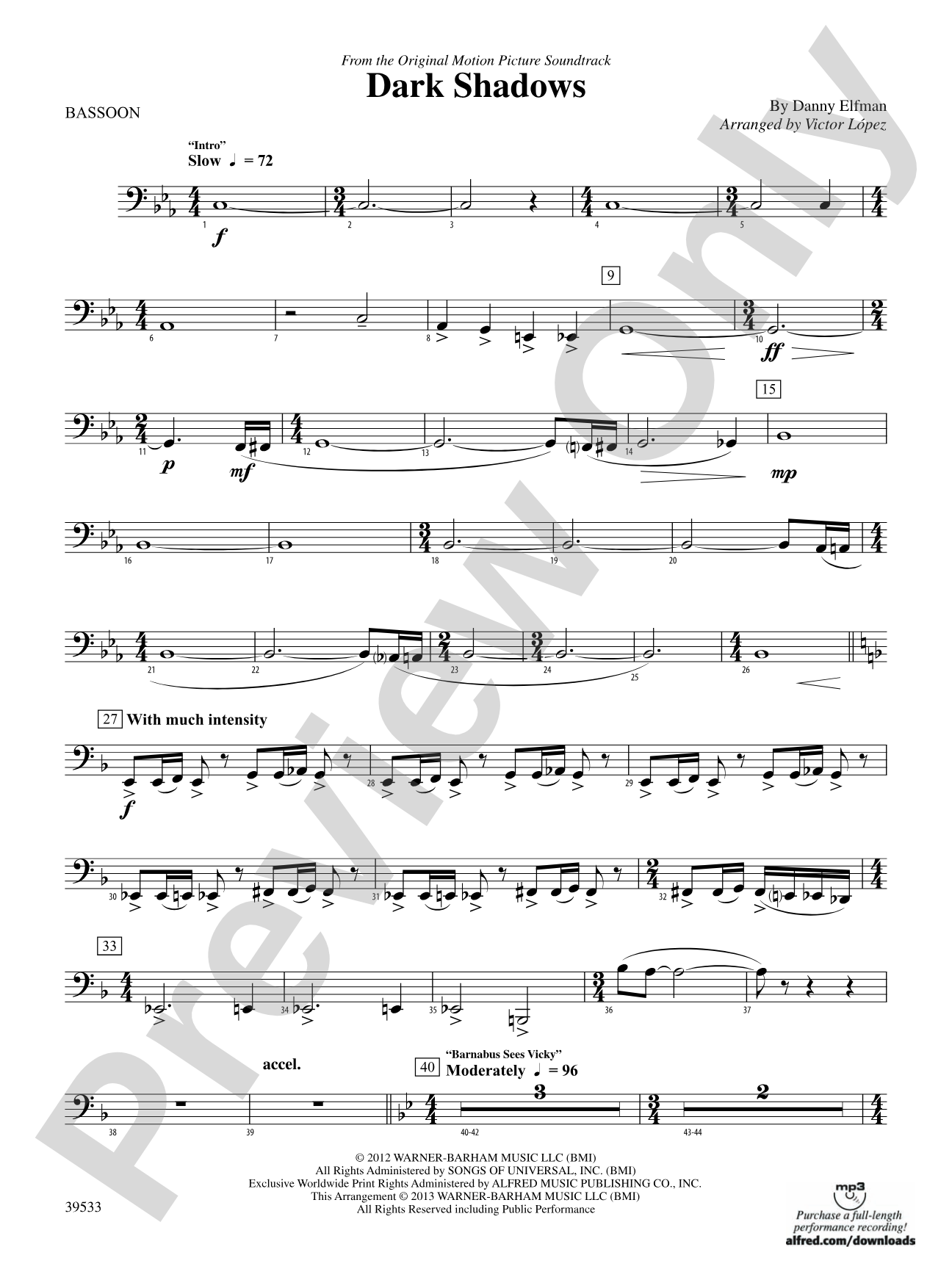 Dark Shadows (from the Original Motion Picture Soundtrack): Bassoon