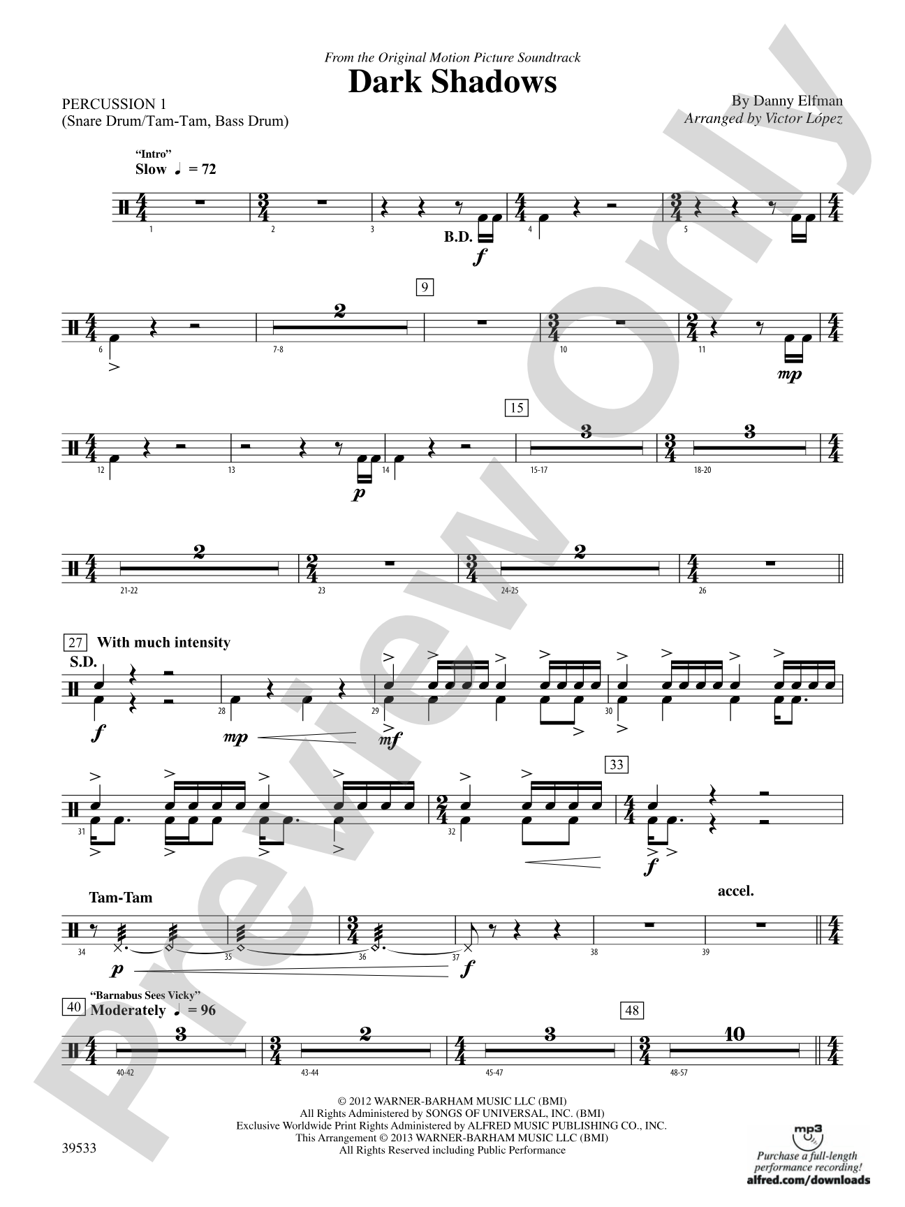 Dark Shadows (from the Original Motion Picture Soundtrack): 1st Percussion