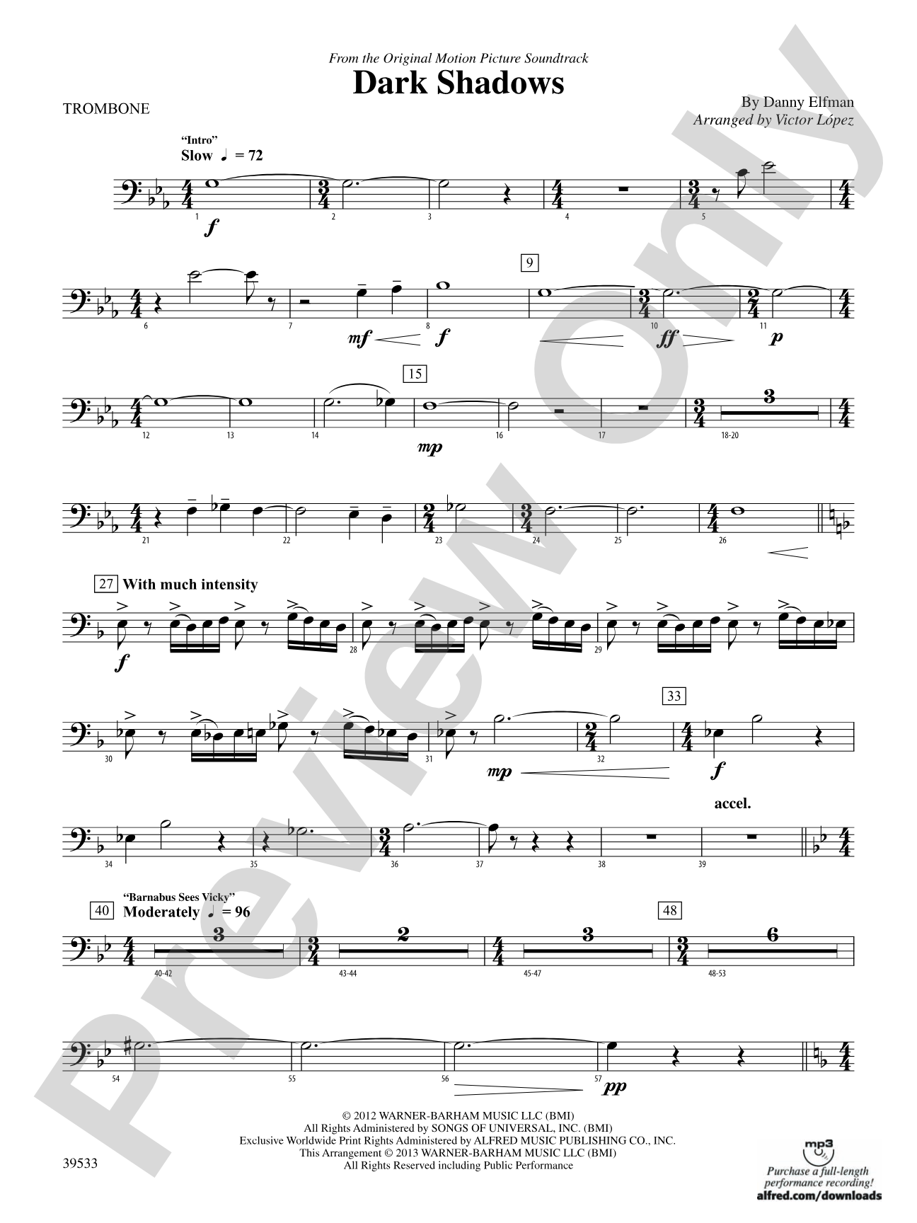 Dark Shadows (from the Original Motion Picture Soundtrack): 1st Trombone