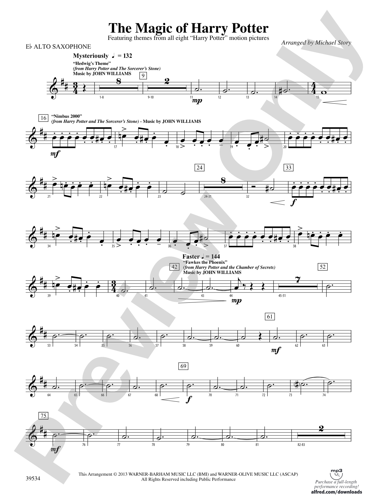 The Magic of Harry Potter: E-flat Alto Saxophone