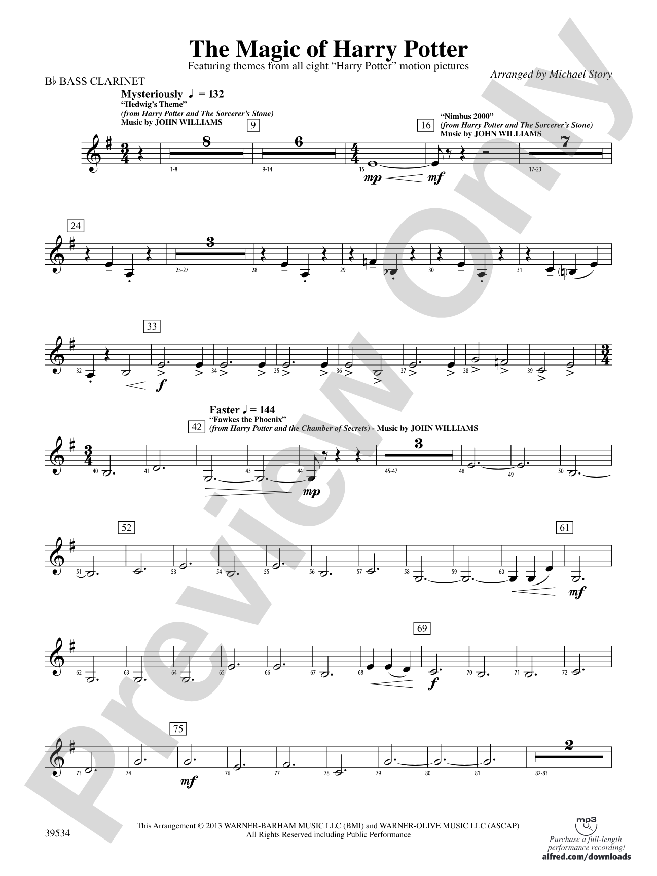 The Magic of Harry Potter: B-flat Bass Clarinet