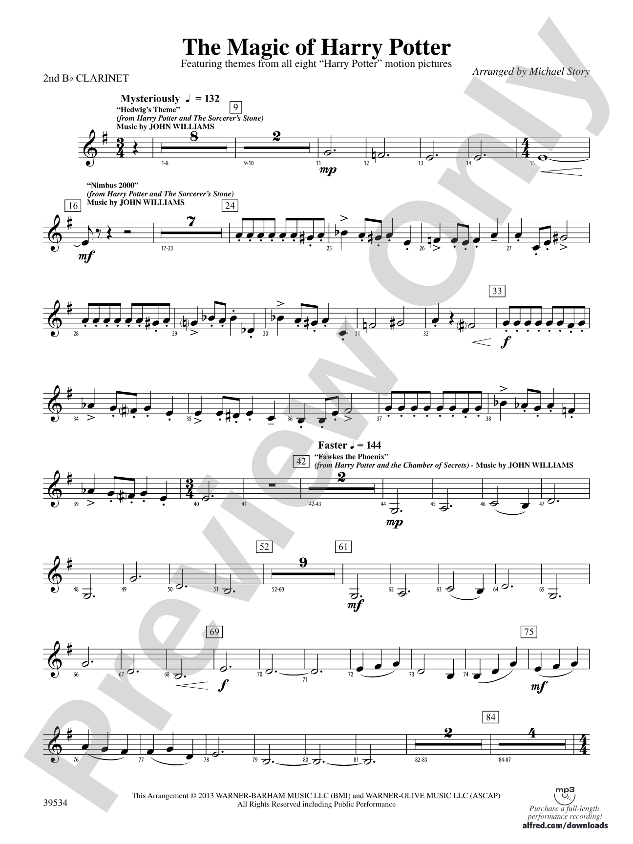 The Magic of Harry Potter: 2nd B-flat Clarinet