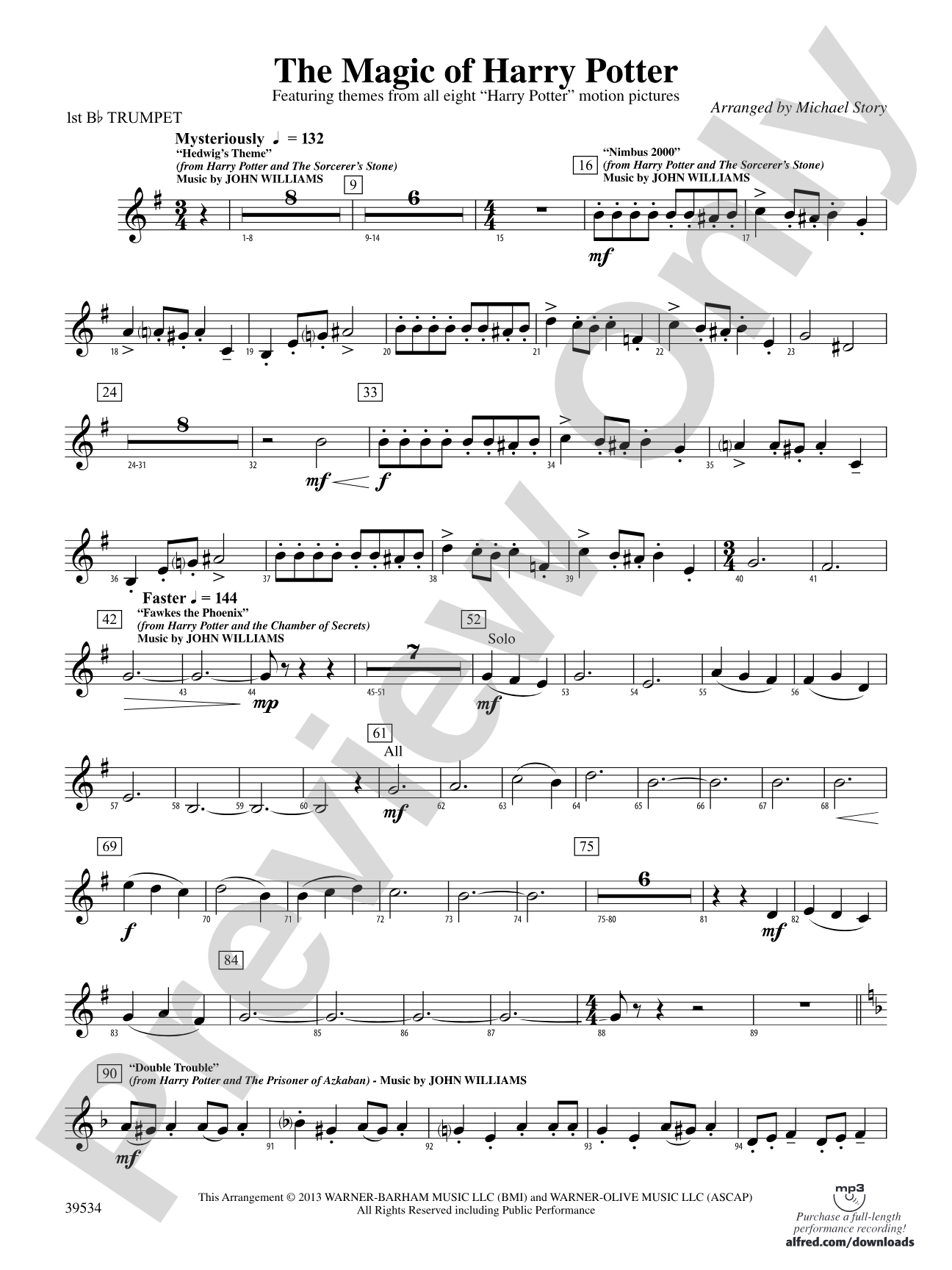 The Magic of Harry Potter: 1st B-flat Trumpet