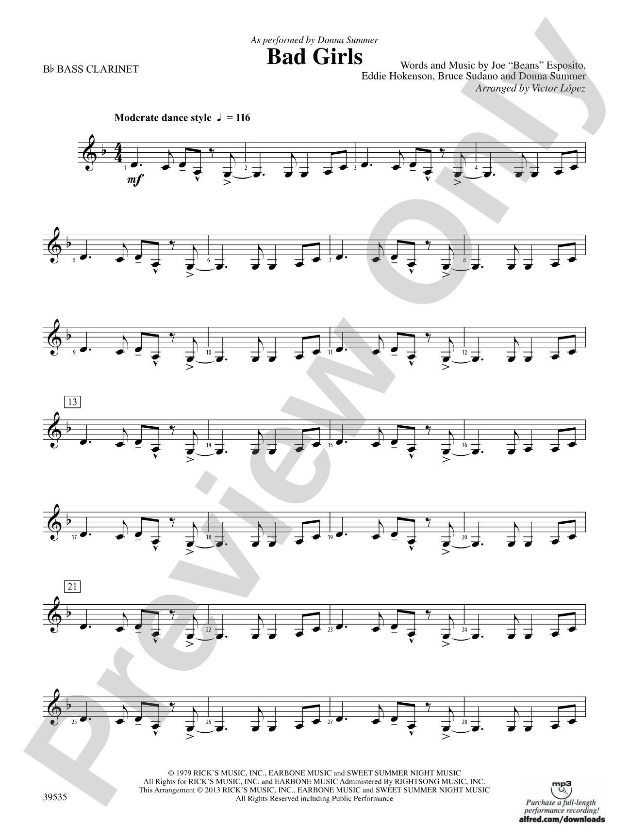 Bad Girls: B-flat Bass Clarinet