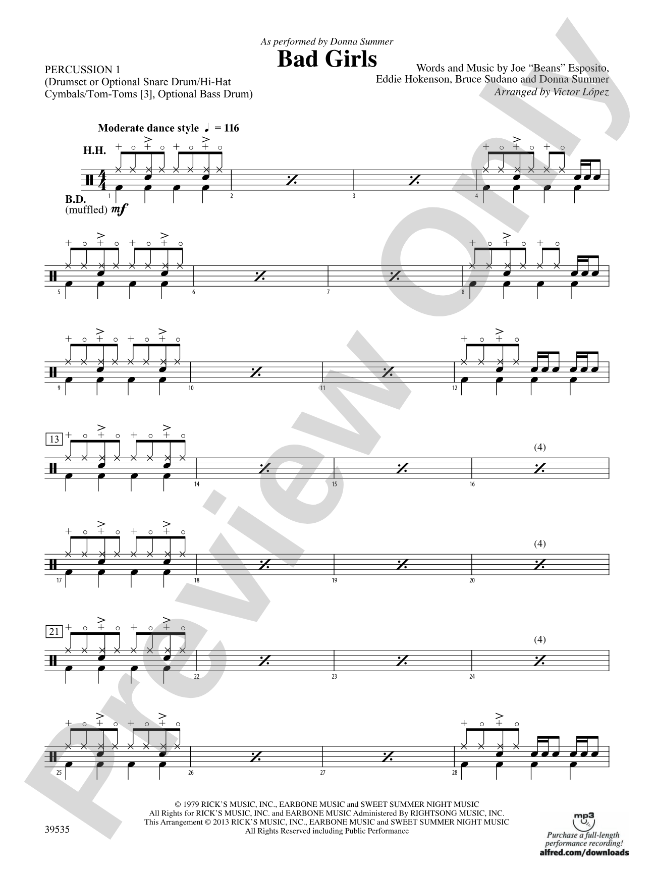 Bad Girls: 1st Percussion