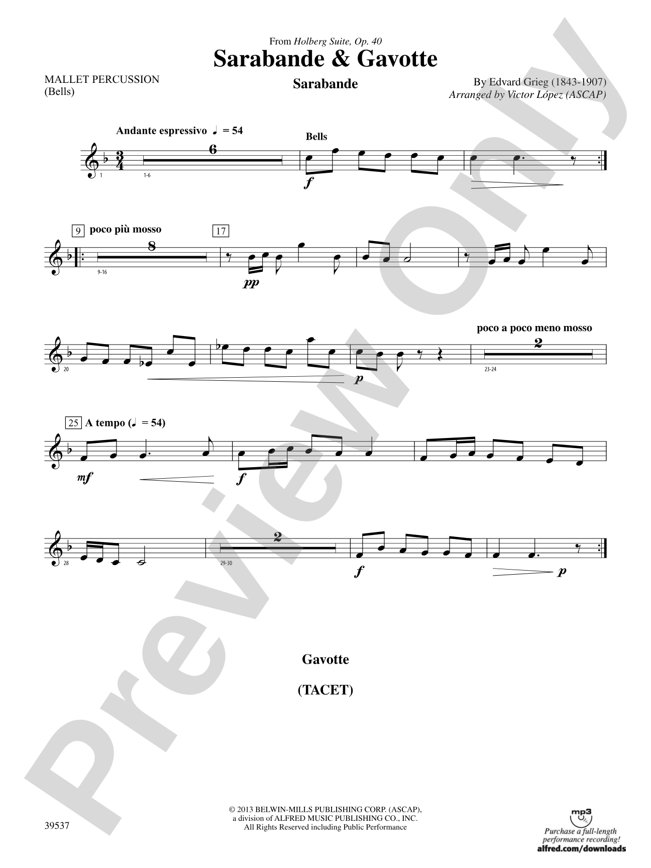 Sarabande & Gavotte (from the Holberg Suite, Op. 40): Mallets