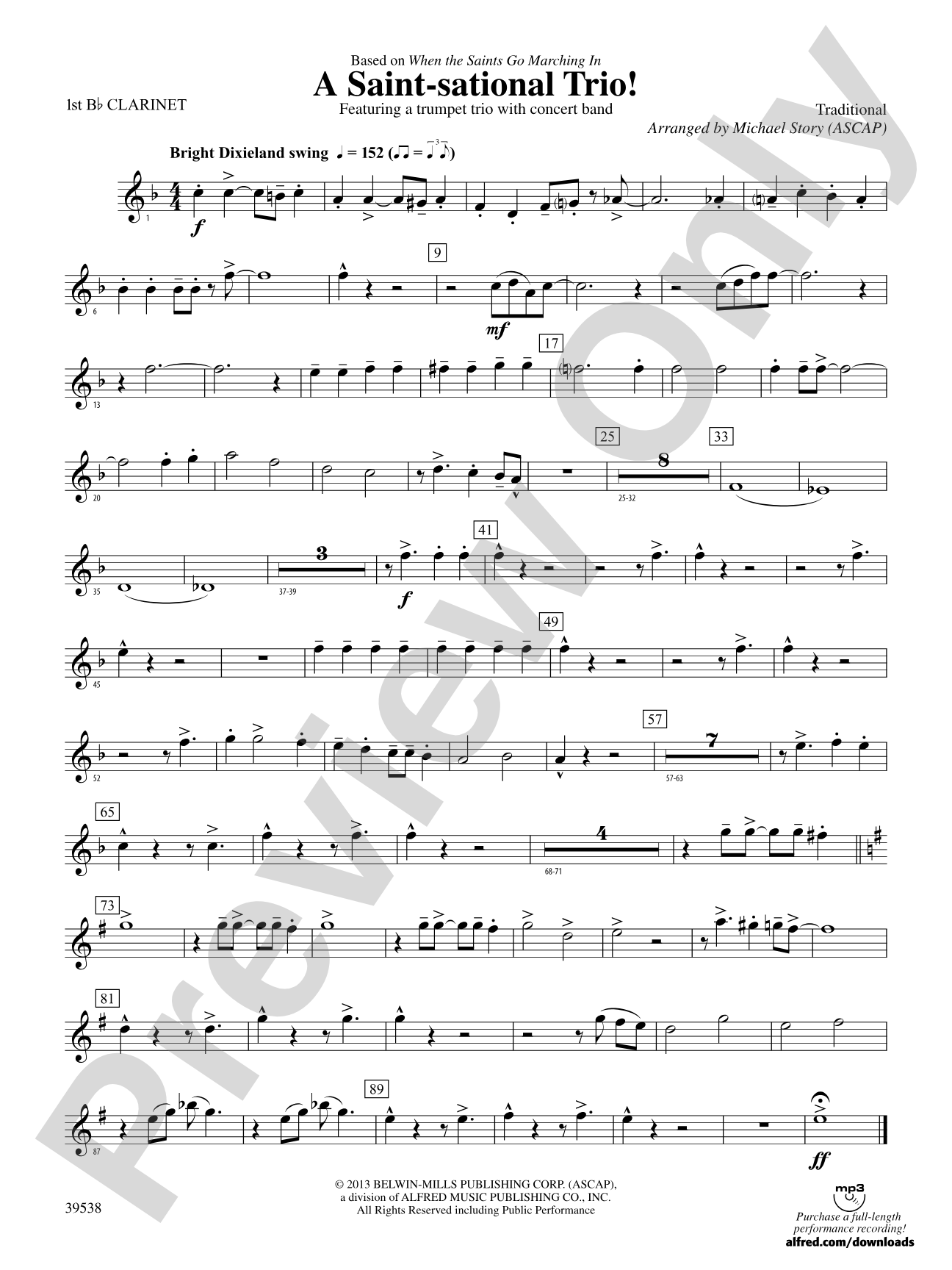 A Saint-sational Trio!: 1st B-flat Clarinet