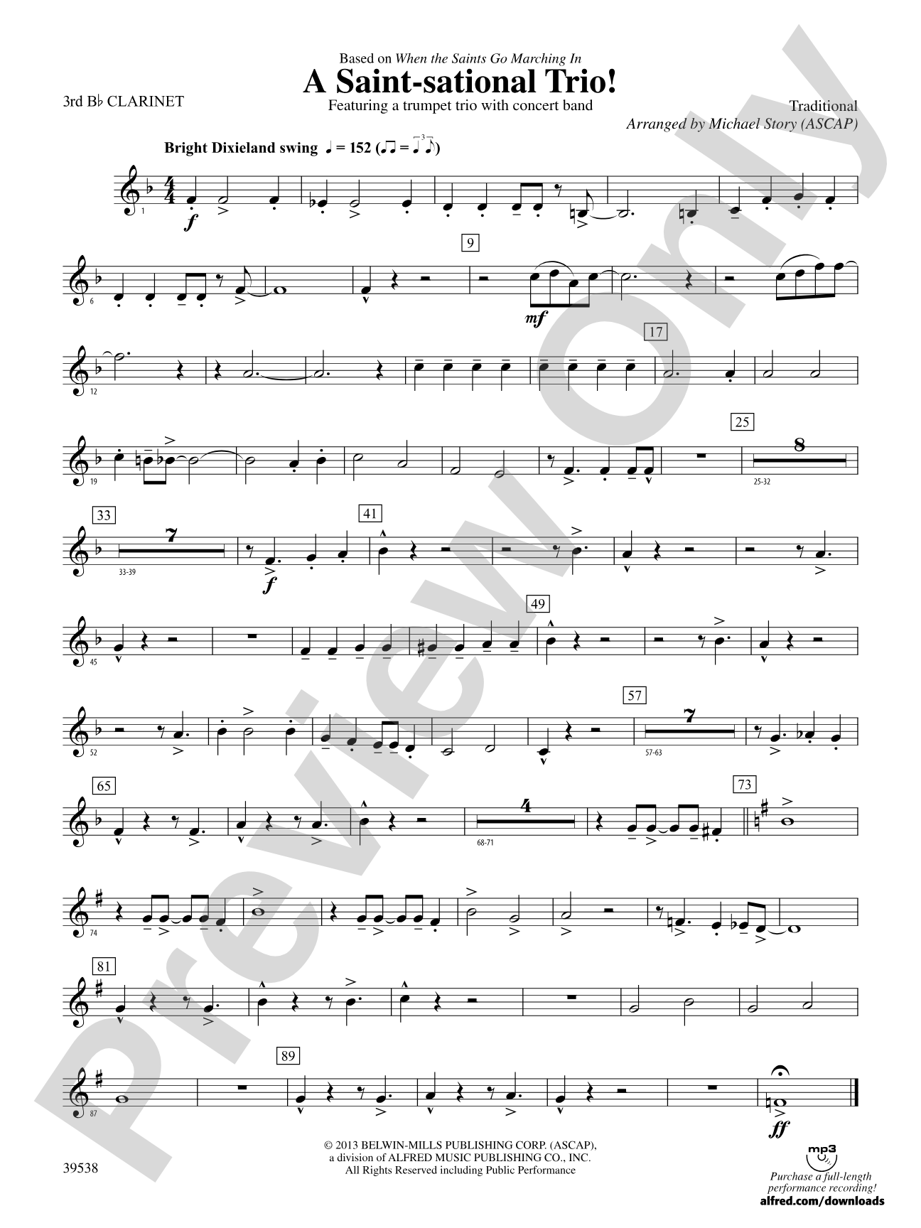 A Saint-sational Trio!: 3rd B-flat Clarinet