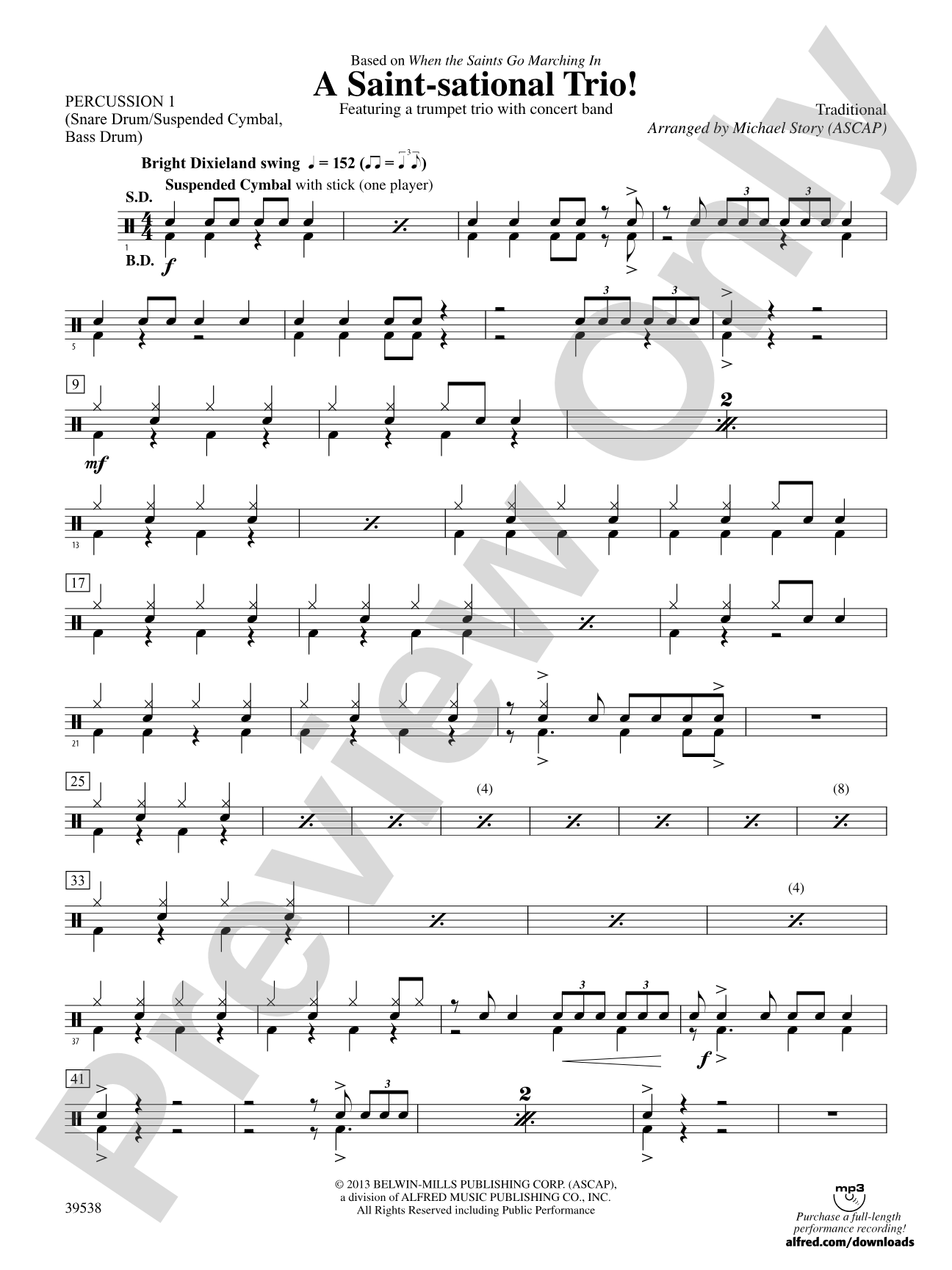 A Saint-sational Trio!: 1st Percussion