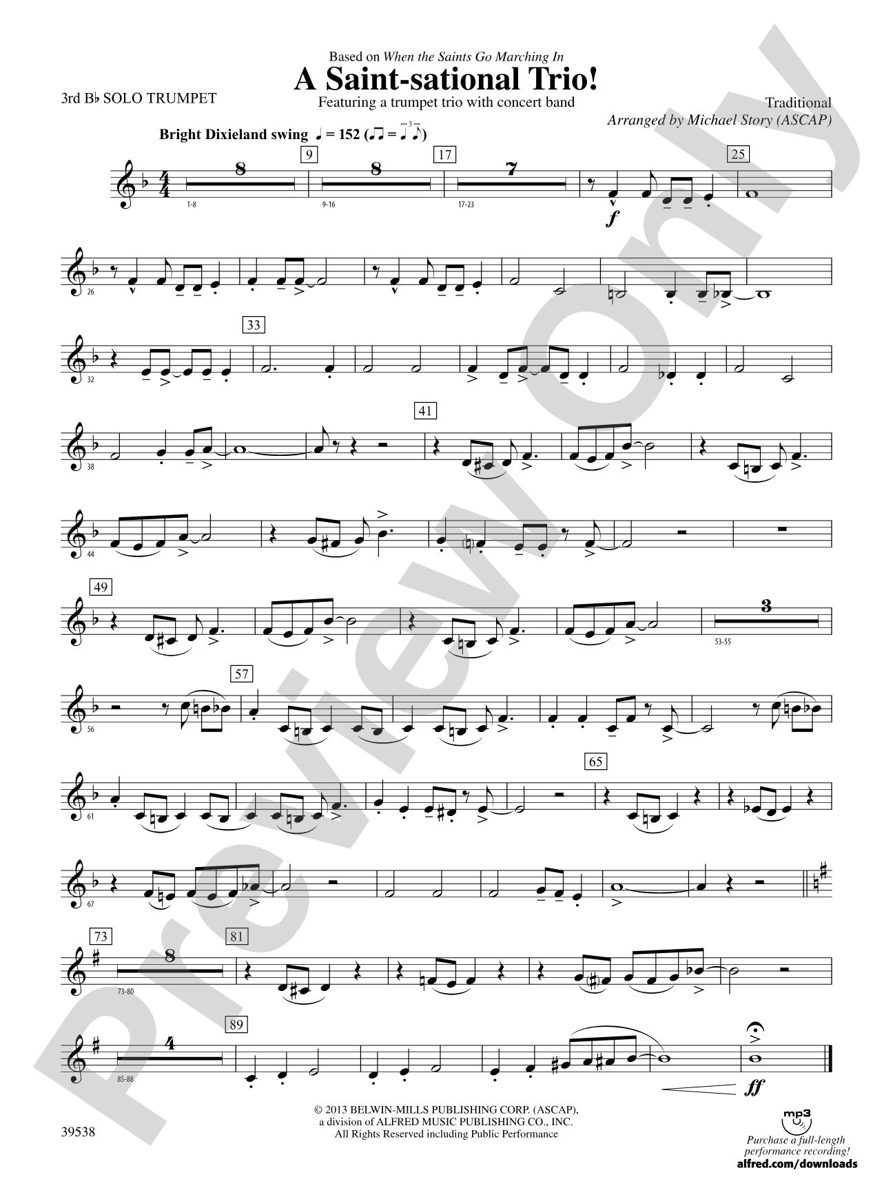 A Saint-sational Trio!: 3rd Solo Trumpet