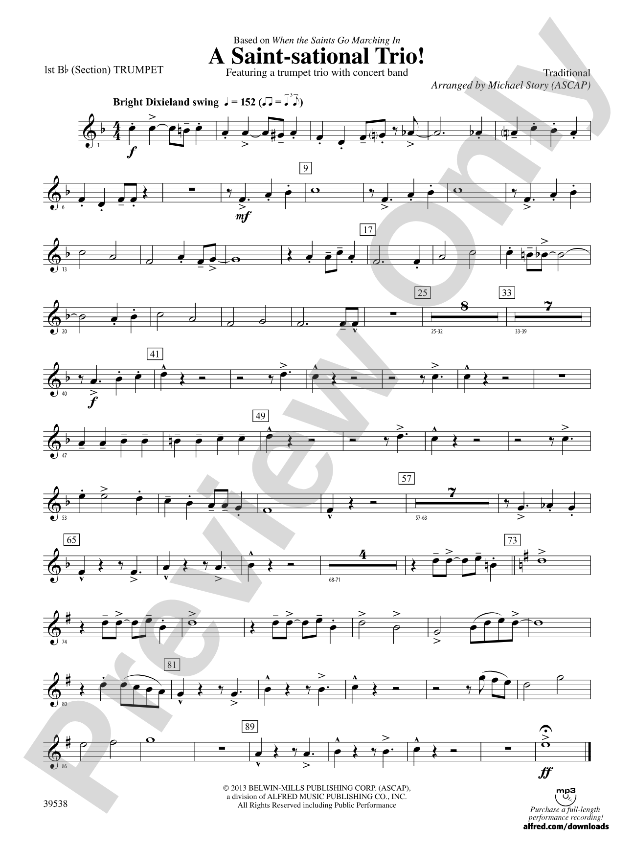 A Saint-sational Trio!: 1st B-flat Trumpet