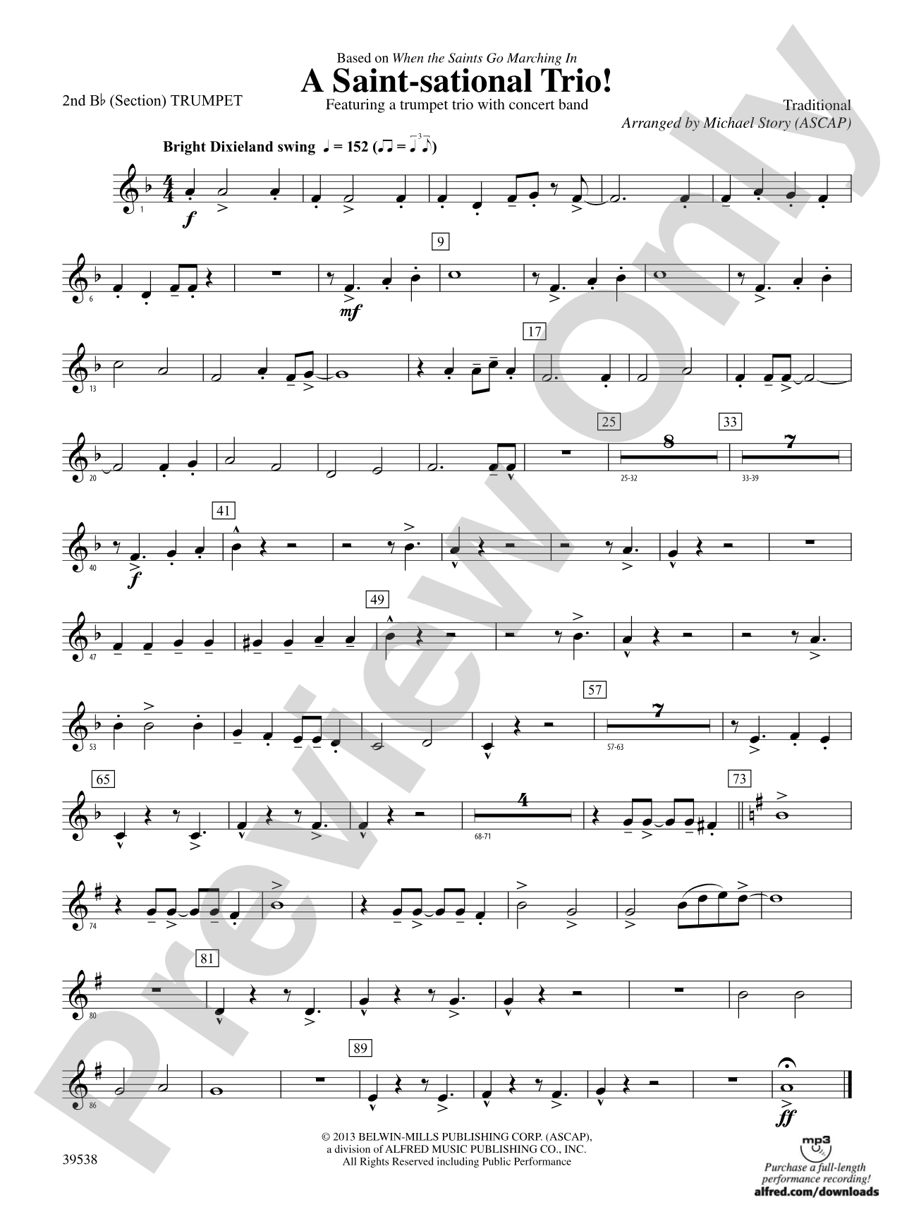A Saint-sational Trio!: 2nd B-flat Trumpet