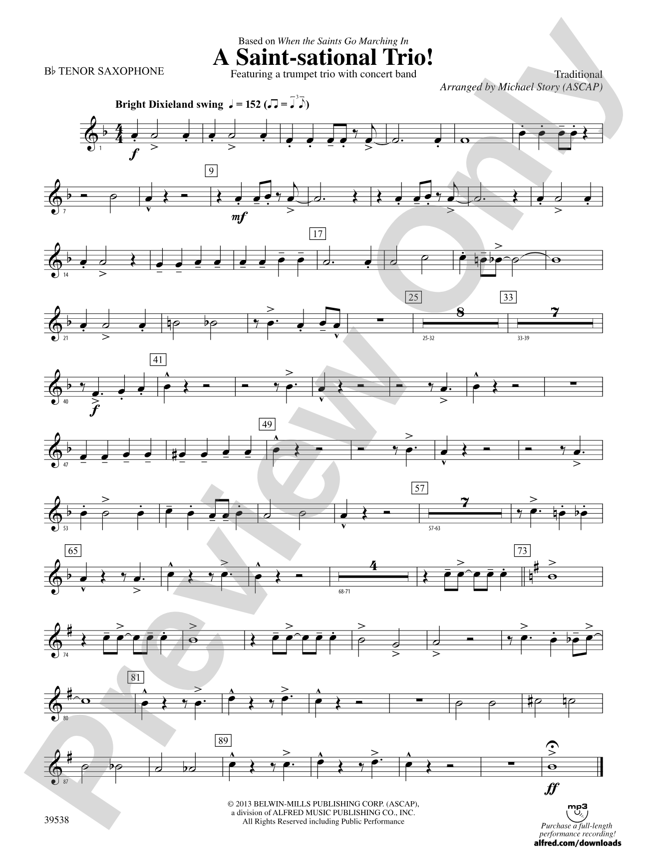 A Saint-sational Trio!: B-flat Tenor Saxophone