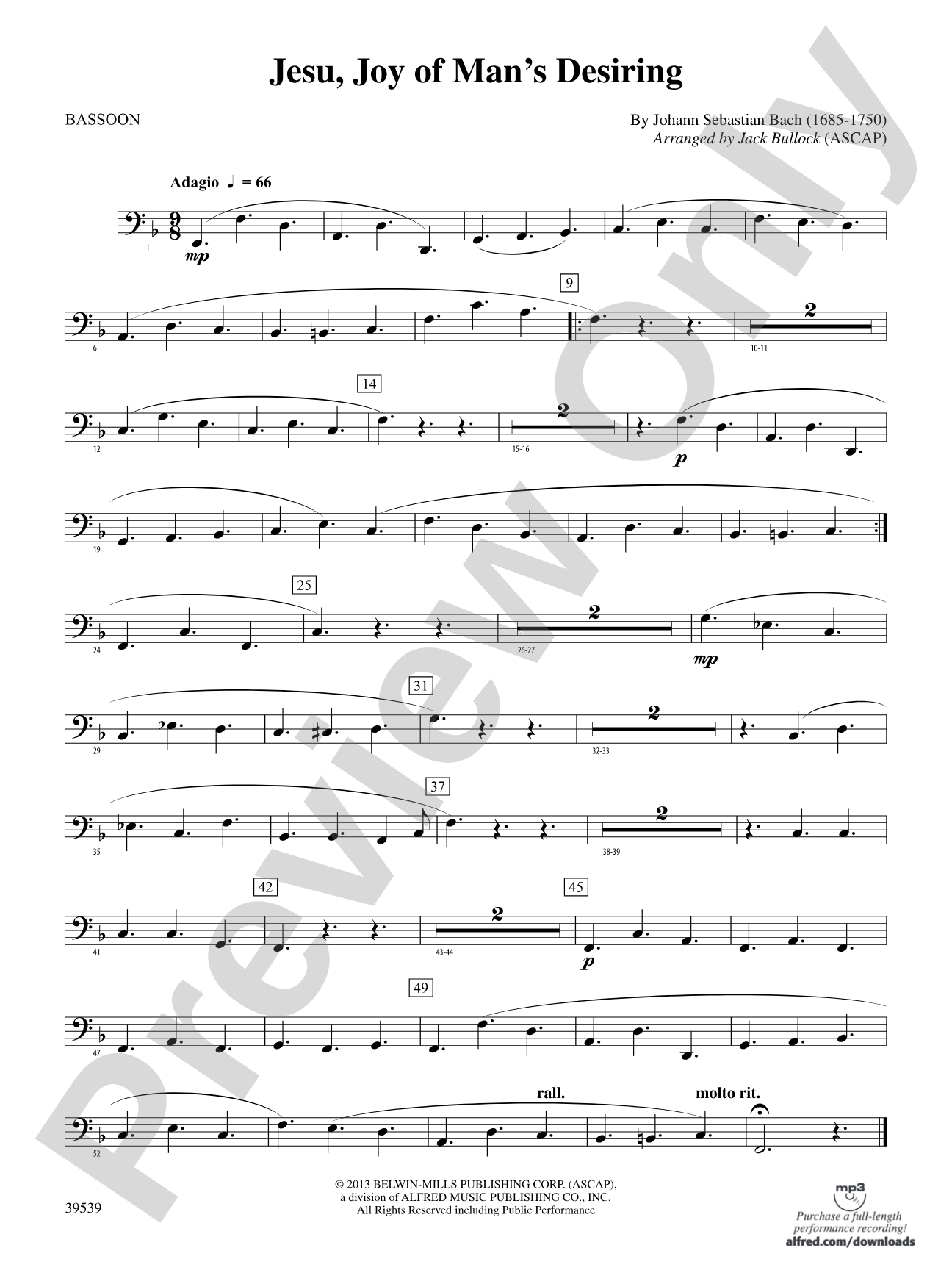 Jesu, Joy of Man's Desiring: Bassoon