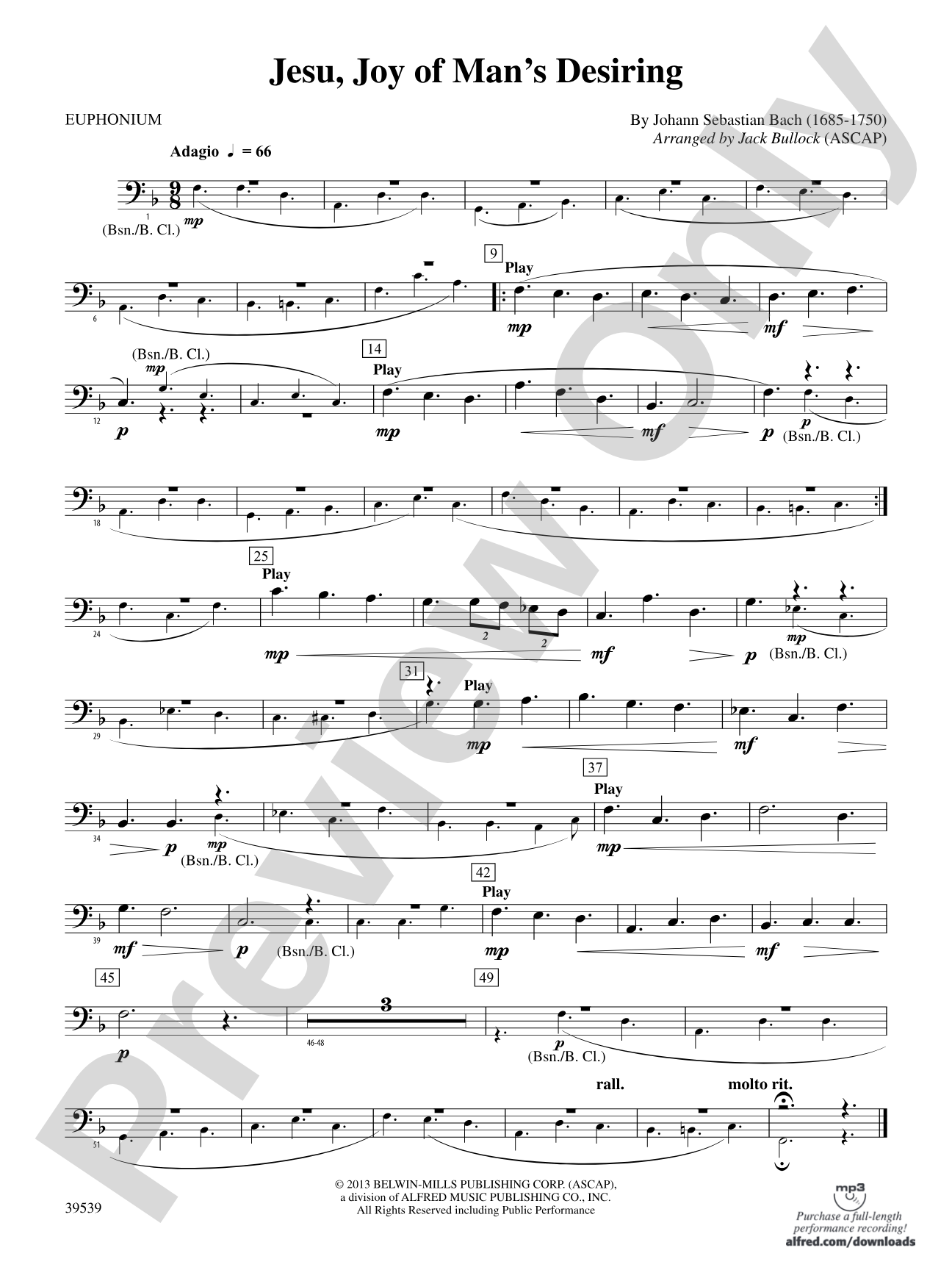 Jesu, Joy of Man's Desiring: Baritone B.C.