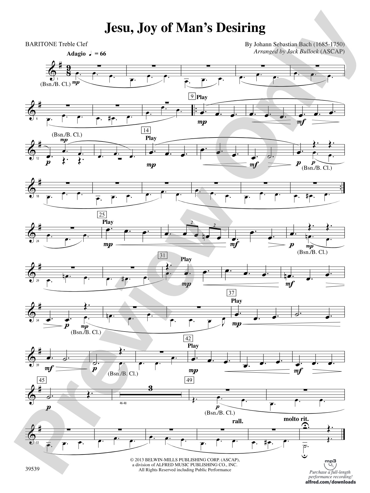 Jesu, Joy of Man's Desiring: Baritone T.C.