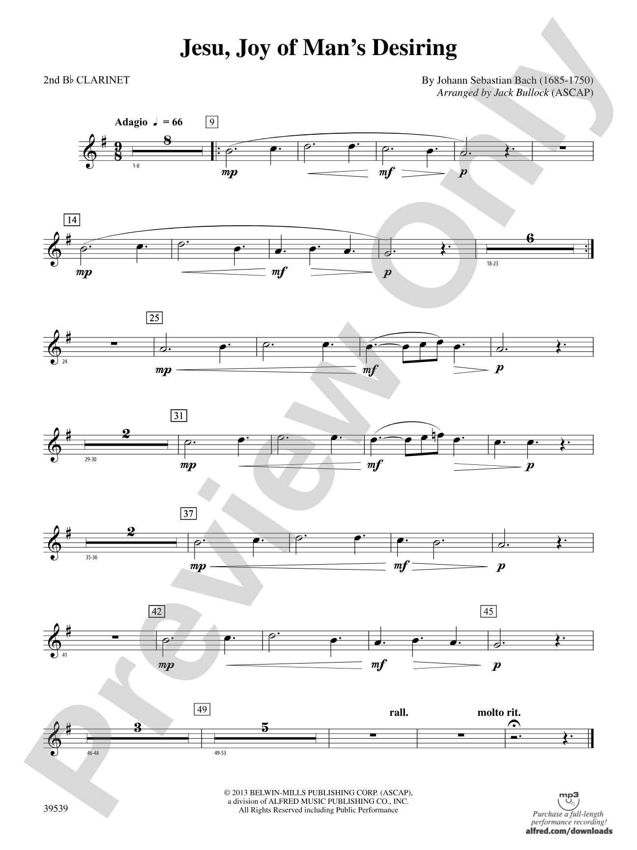 Jesu, Joy of Man's Desiring: 2nd B-flat Clarinet