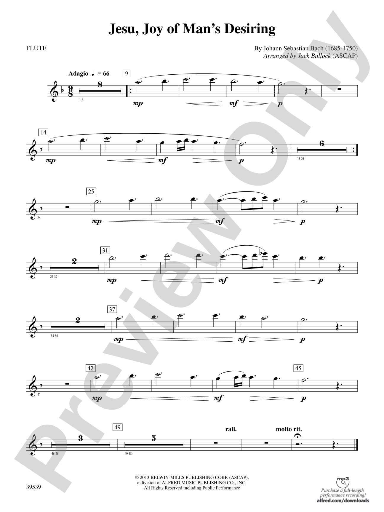 Jesu, Joy of Man's Desiring: Flute