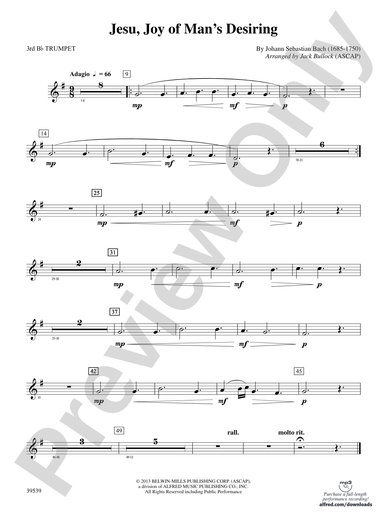 Jesu, Joy of Man's Desiring: 3rd B-flat Trumpet