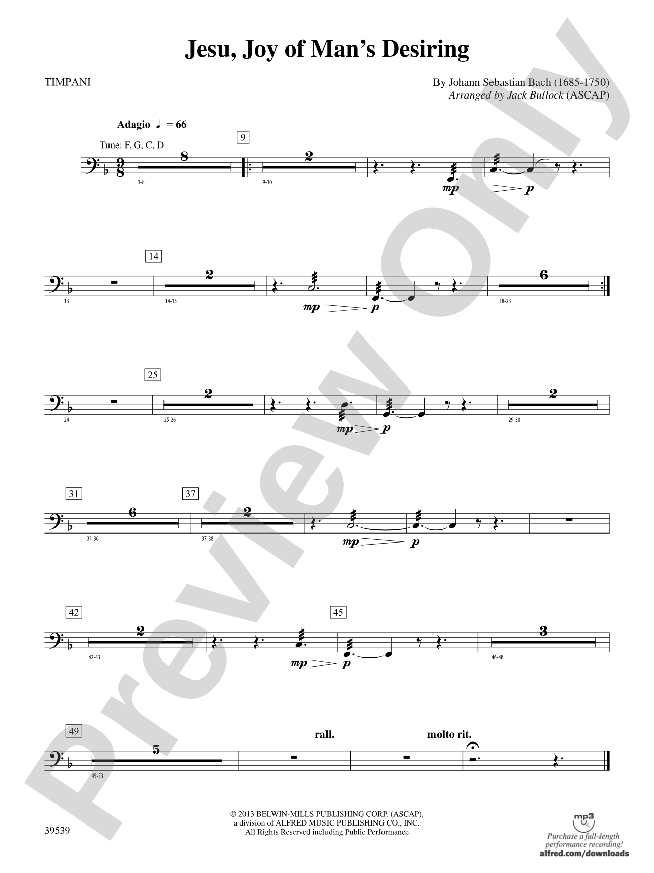 Jesu, Joy of Man's Desiring: Timpani