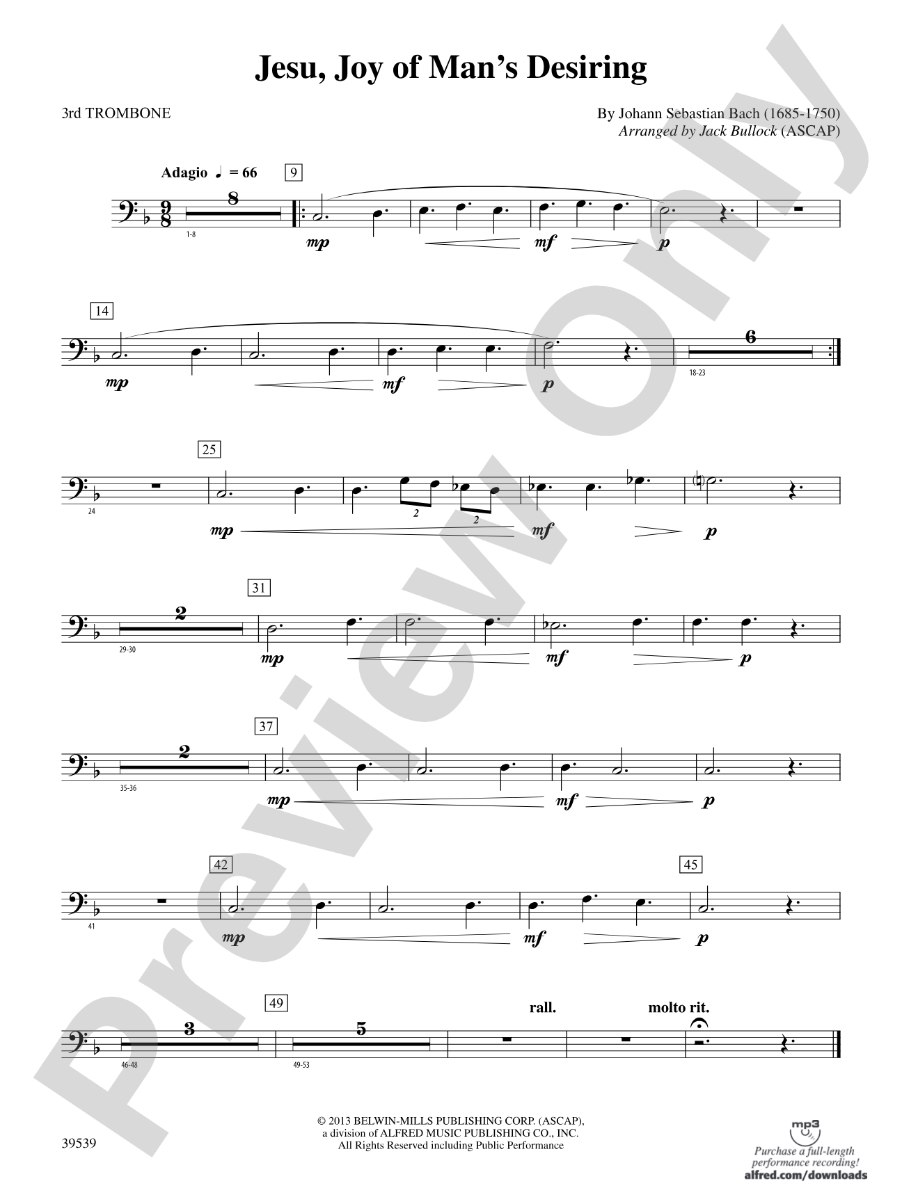 Jesu, Joy of Man's Desiring: 3rd Trombone