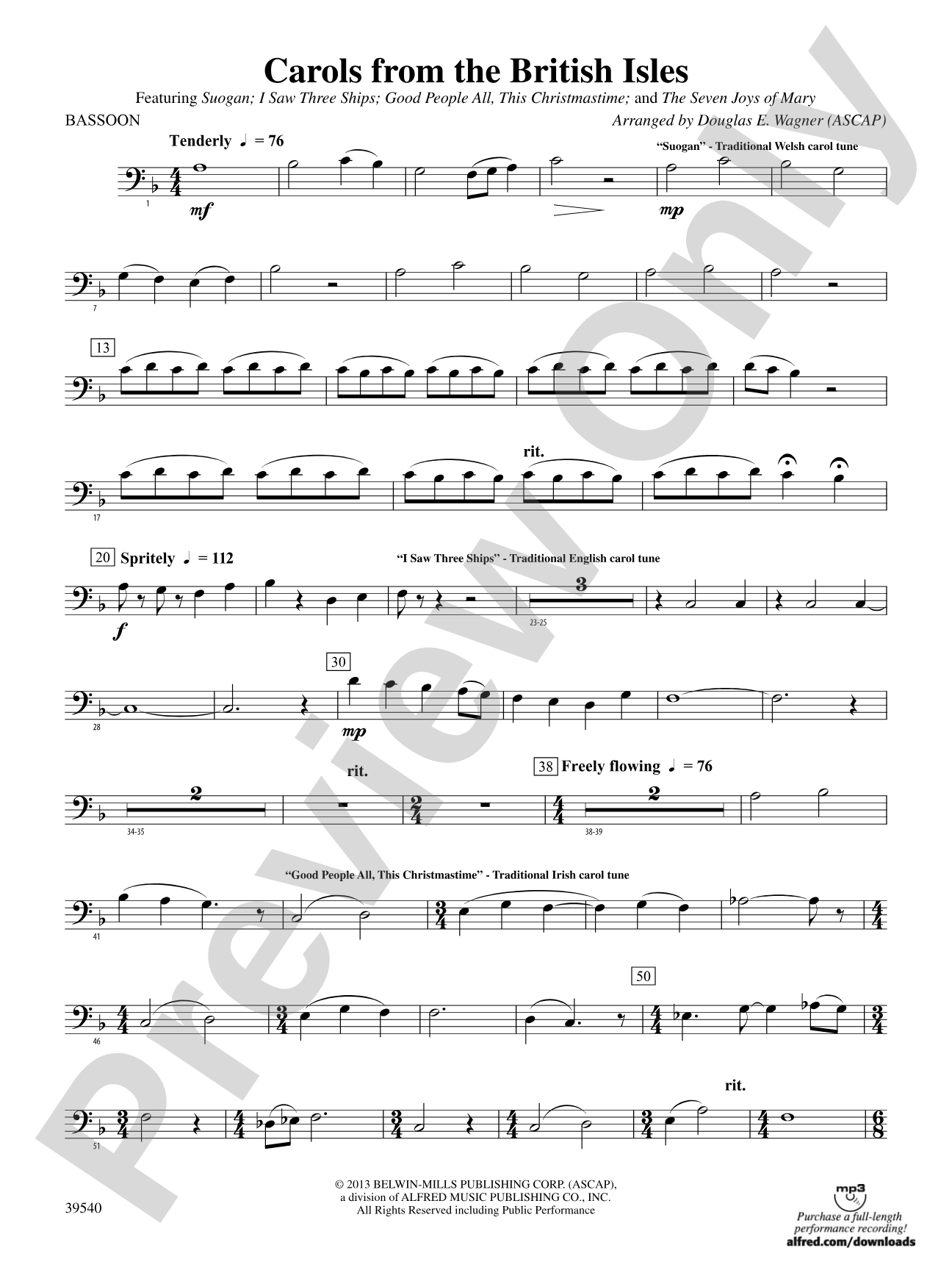 Carols from the British Isles: Bassoon