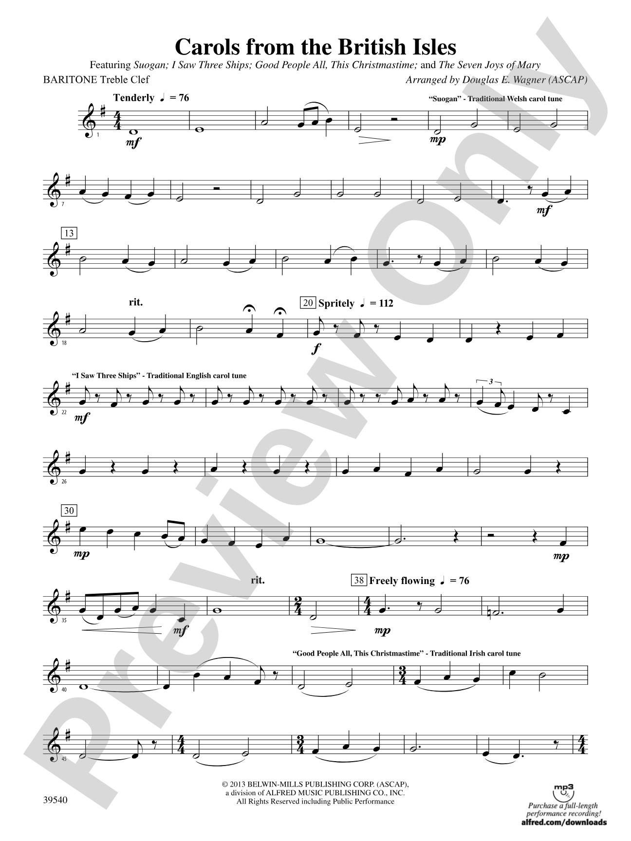 Carols from the British Isles: Baritone T.C.