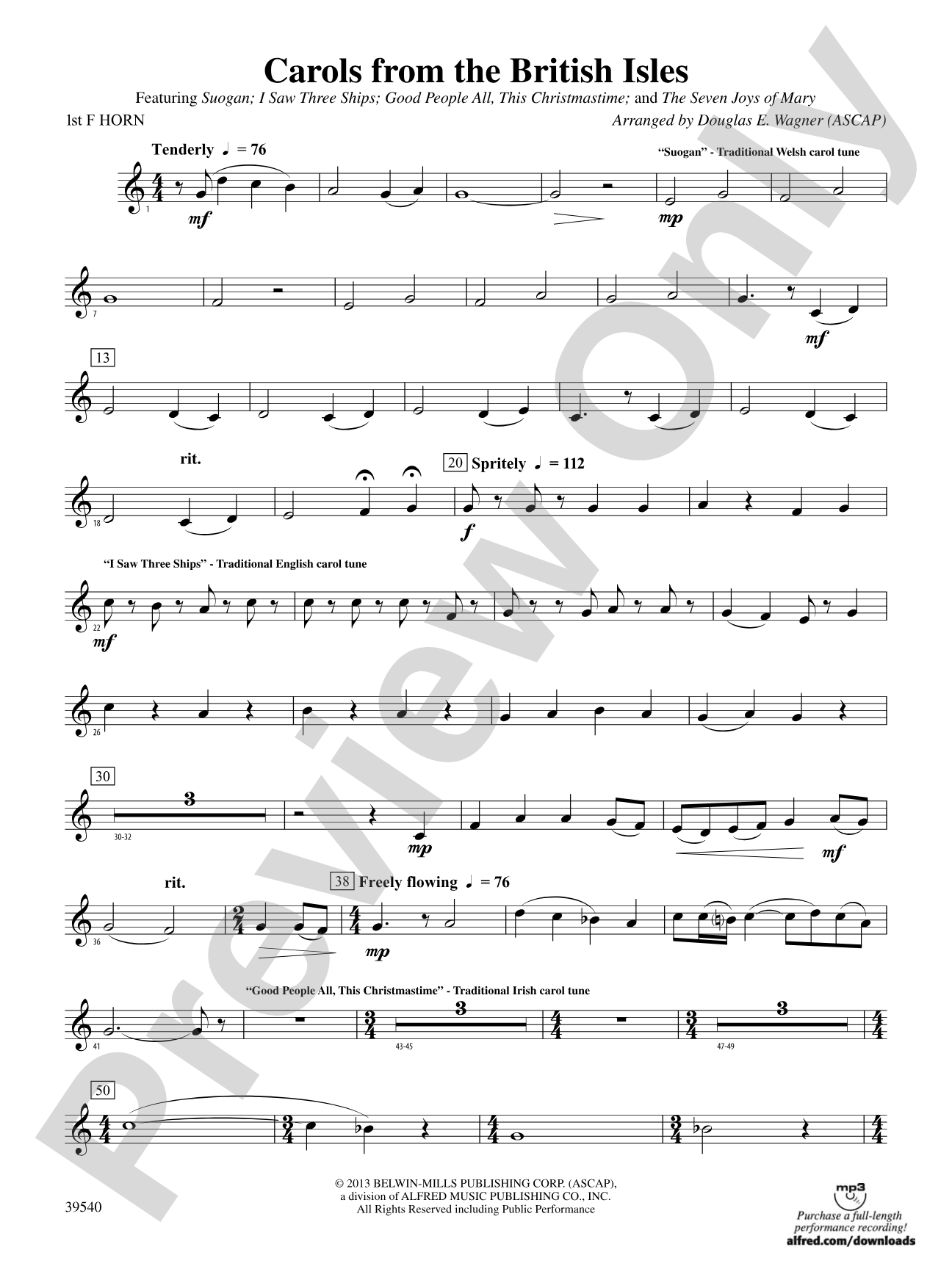 Carols from the British Isles: 1st F Horn