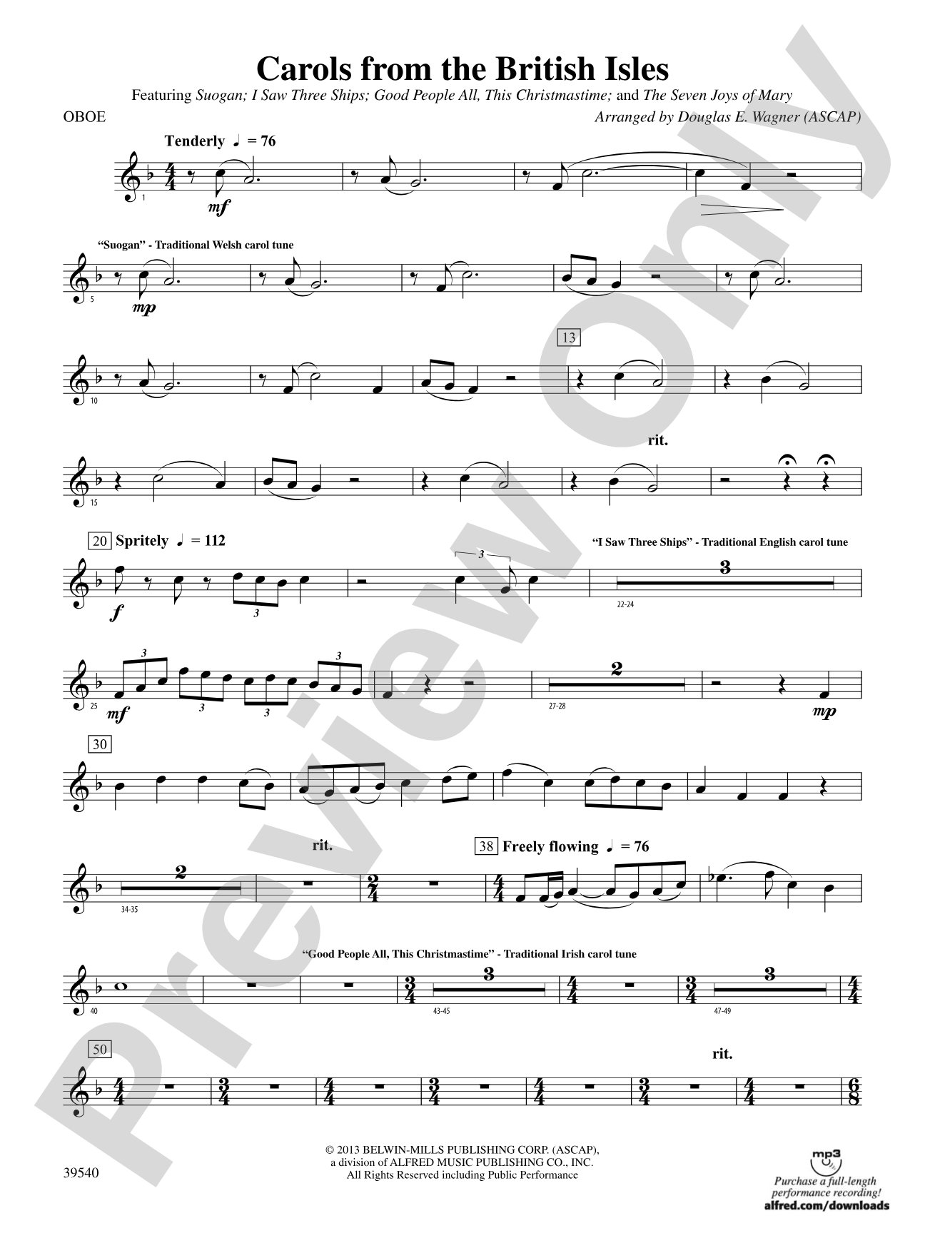 Carols from the British Isles: Oboe