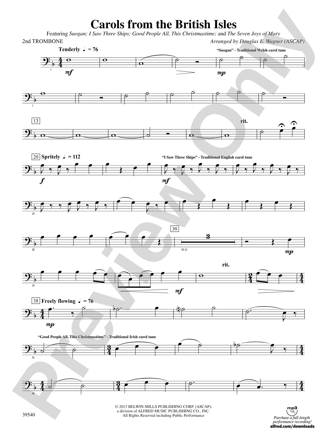 Carols from the British Isles: 2nd Trombone