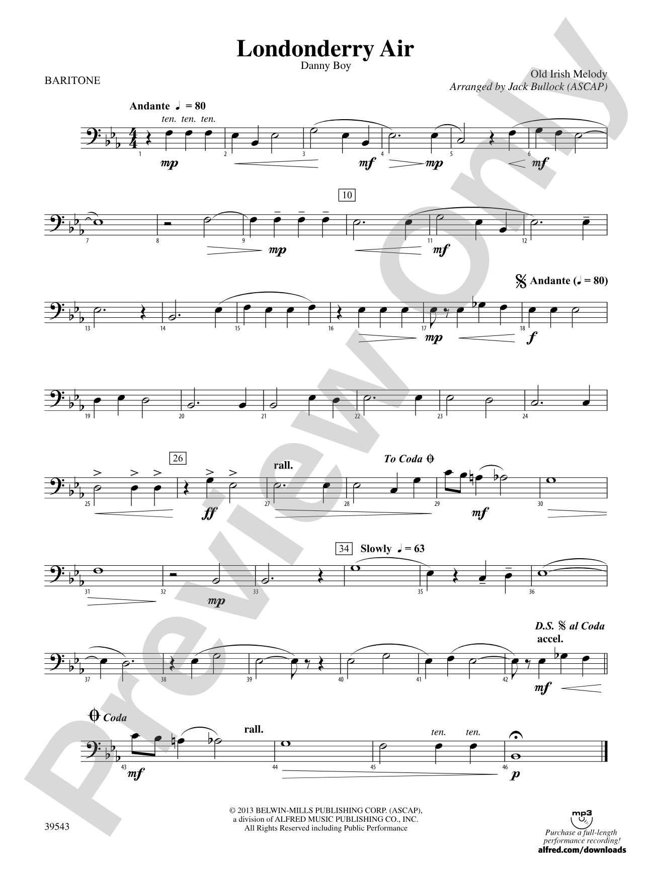 Londonderry Air: Baritone B.C.