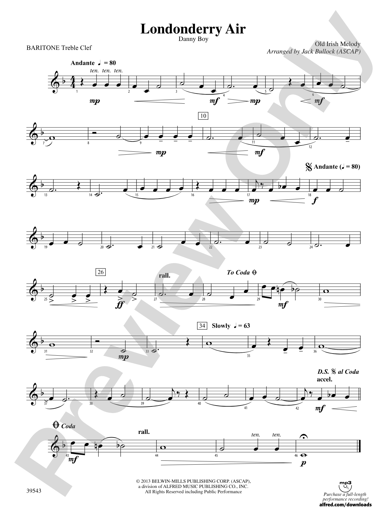 Londonderry Air: Baritone T.C.